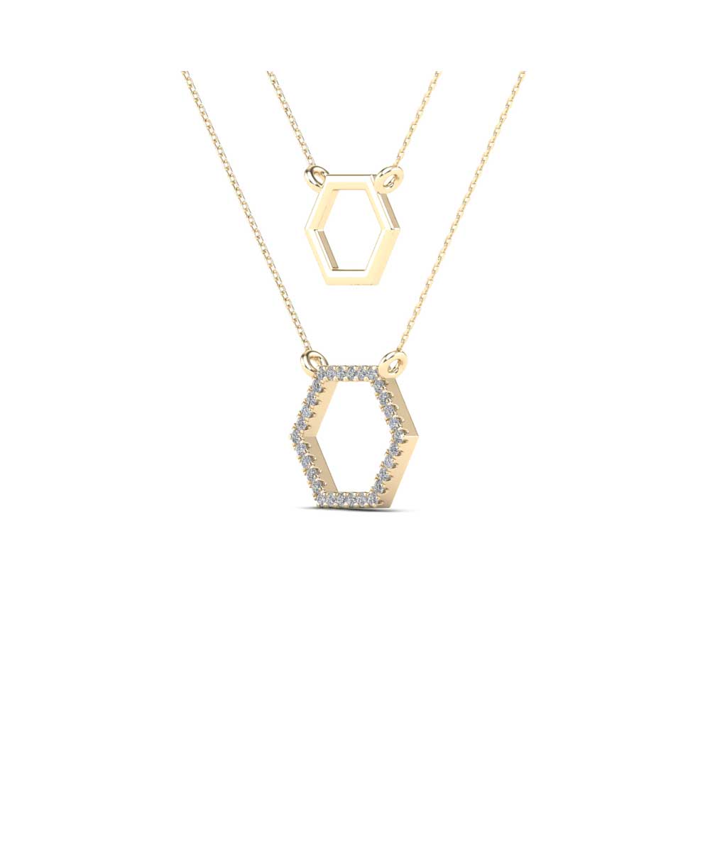 Le Petit Collection Diamond 10k Yellow Gold Dainty Necklace View 2