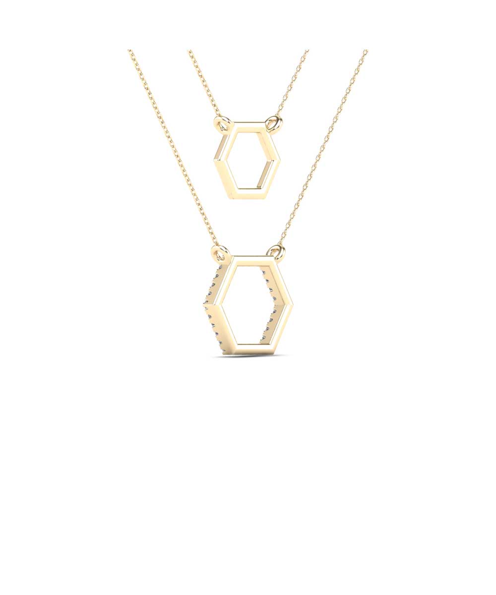 Le Petit Collection Diamond 10k Yellow Gold Dainty Necklace View 3