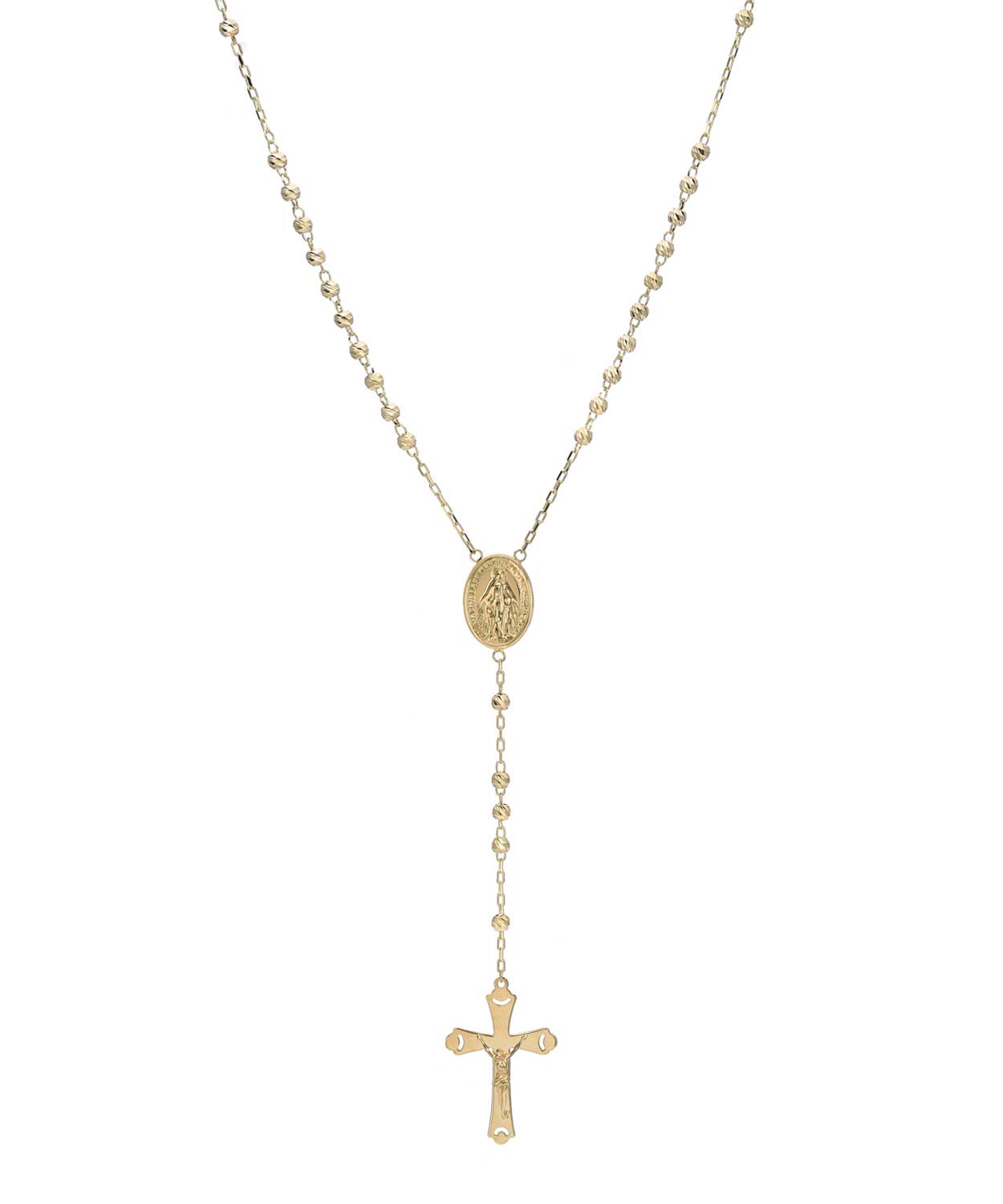 14k Gold Rosary Necklace View 1