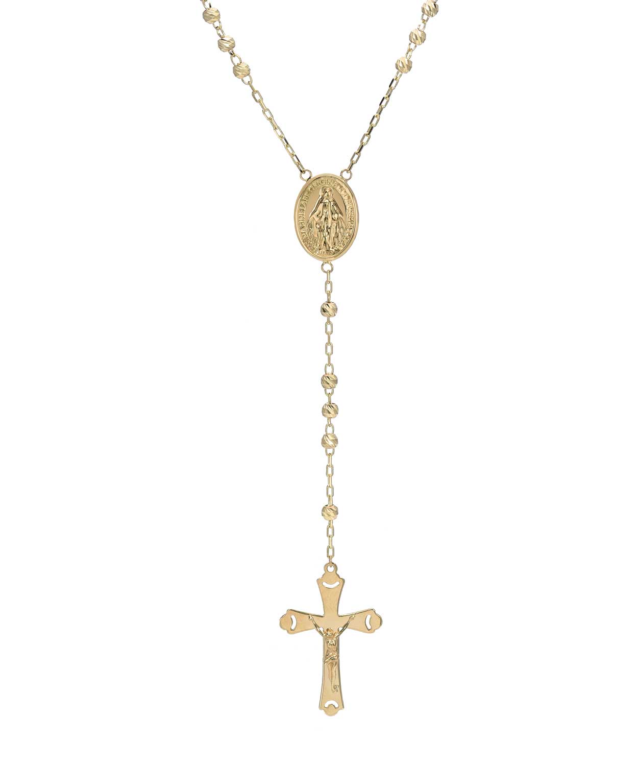 14k Gold Rosary Necklace View 2