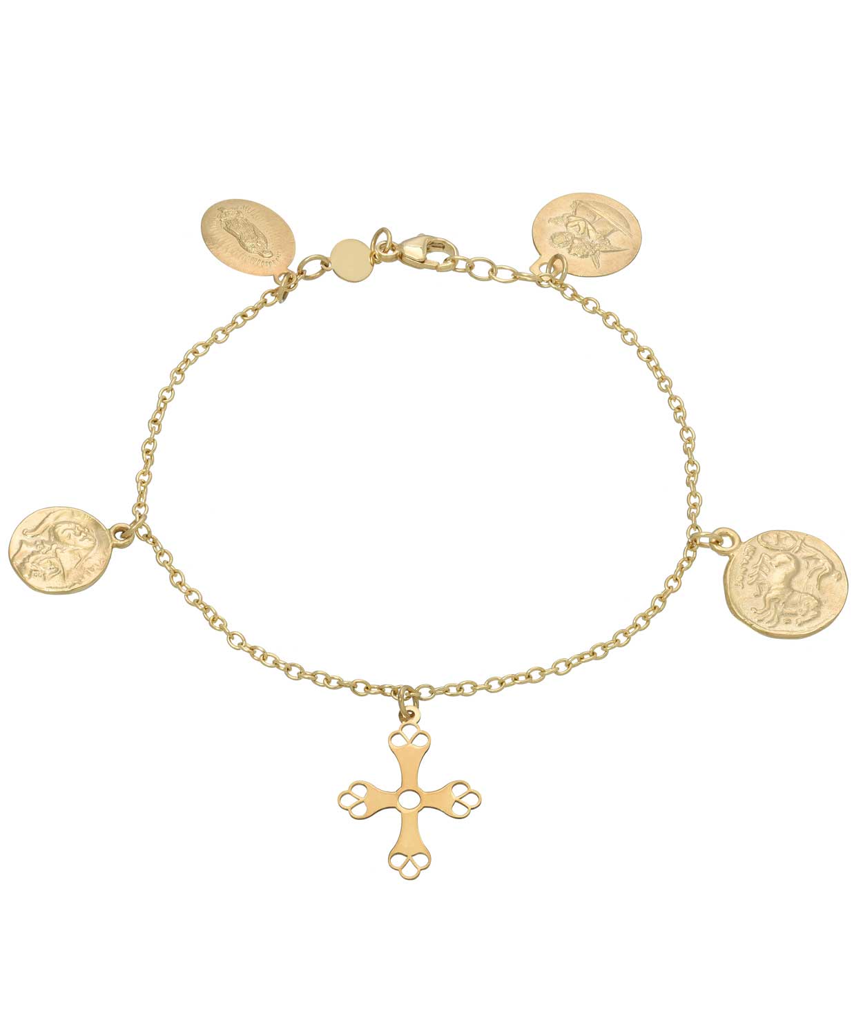 14k Gold Catholic Charm Bracelet View 1
