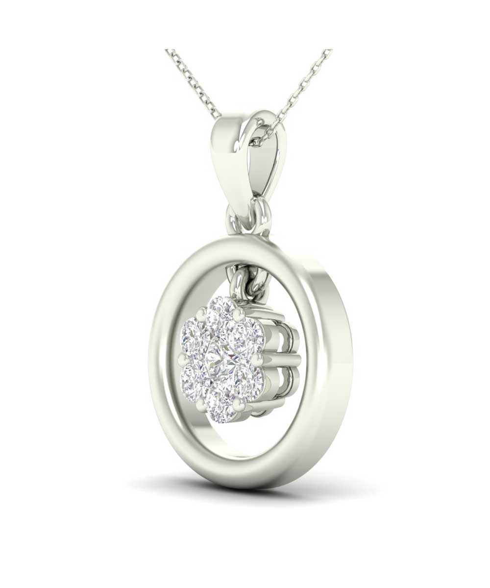 Le Petit Collection Diamond 14k White Gold Circle Pendant With Chain View 2