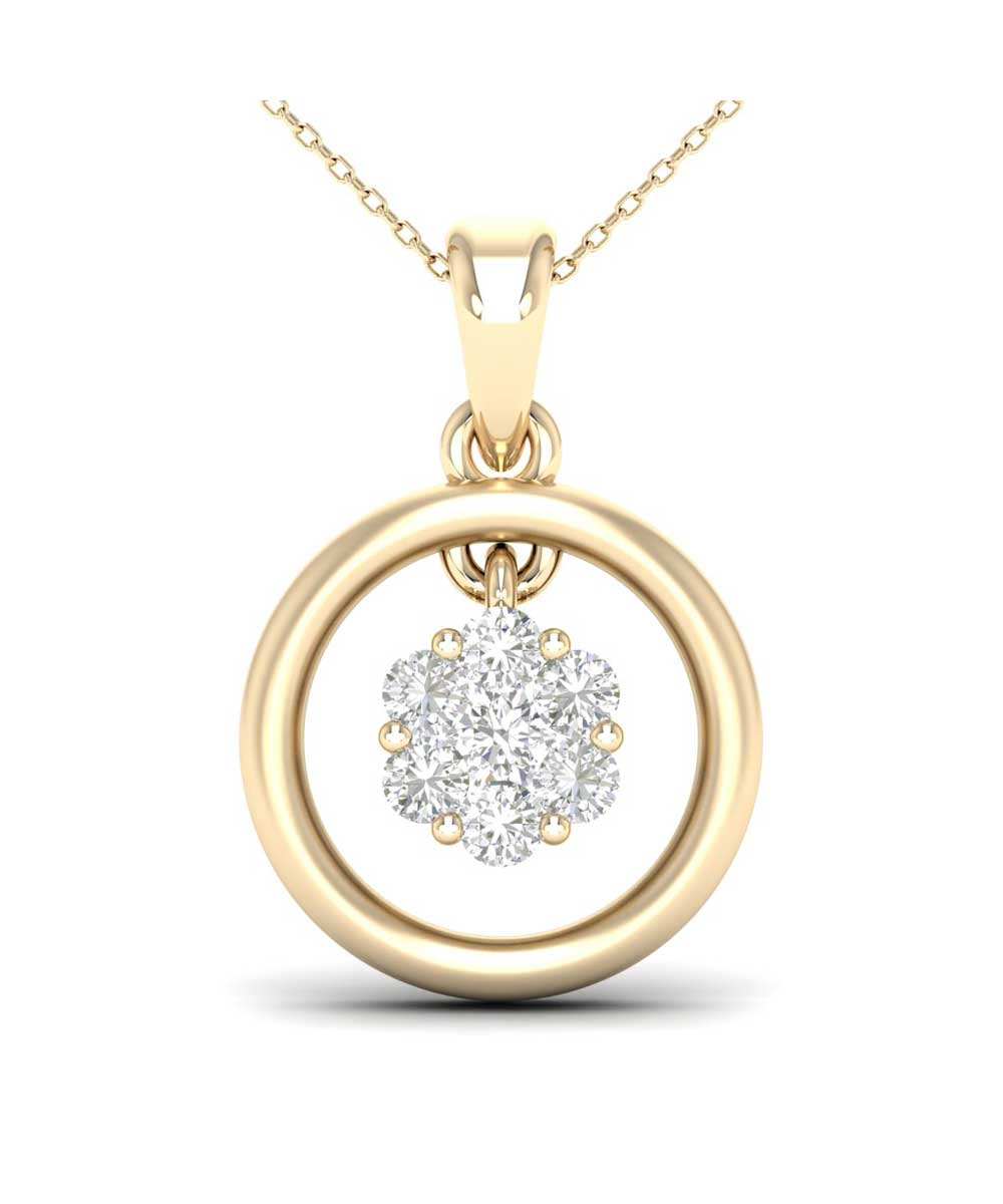 Le Petit Collection Diamond 14k Yellow Gold Circle Pendant With Chain View 1