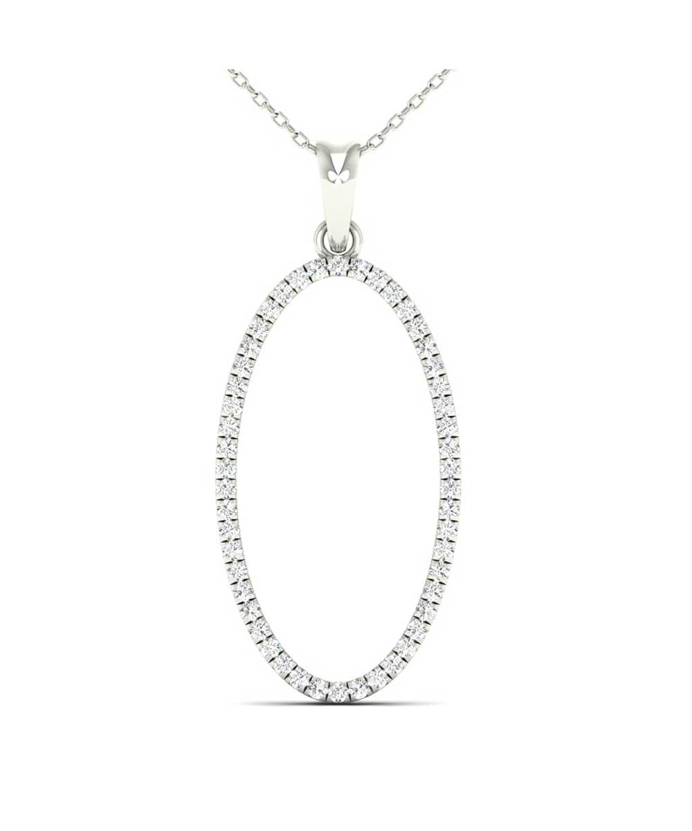 Le Petit Collection 0.21 ctw Diamond 14k White Gold Dainty Pendant With Chain View 1