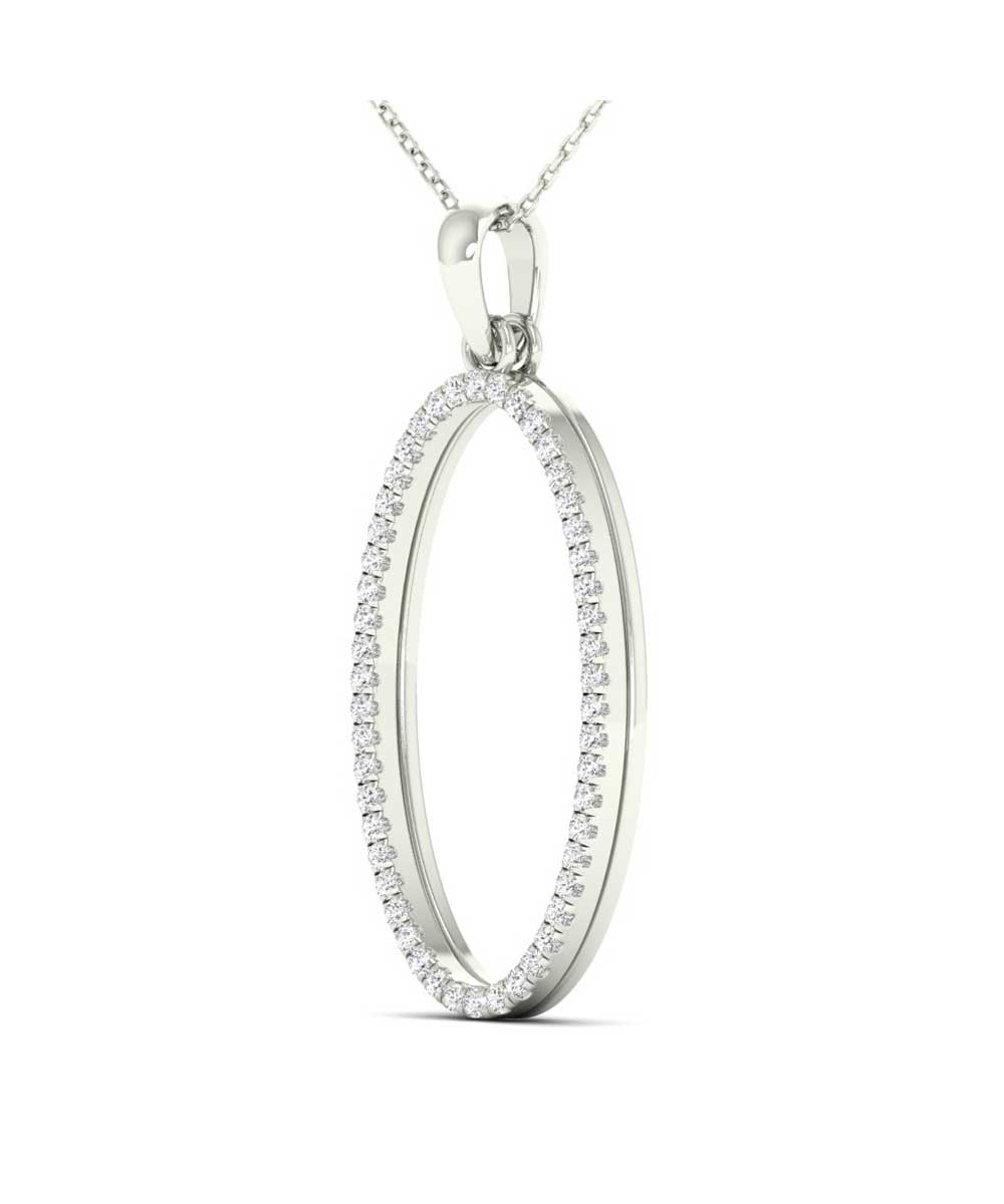 Le Petit Collection 0.21 ctw Diamond 14k White Gold Dainty Pendant With Chain View 2