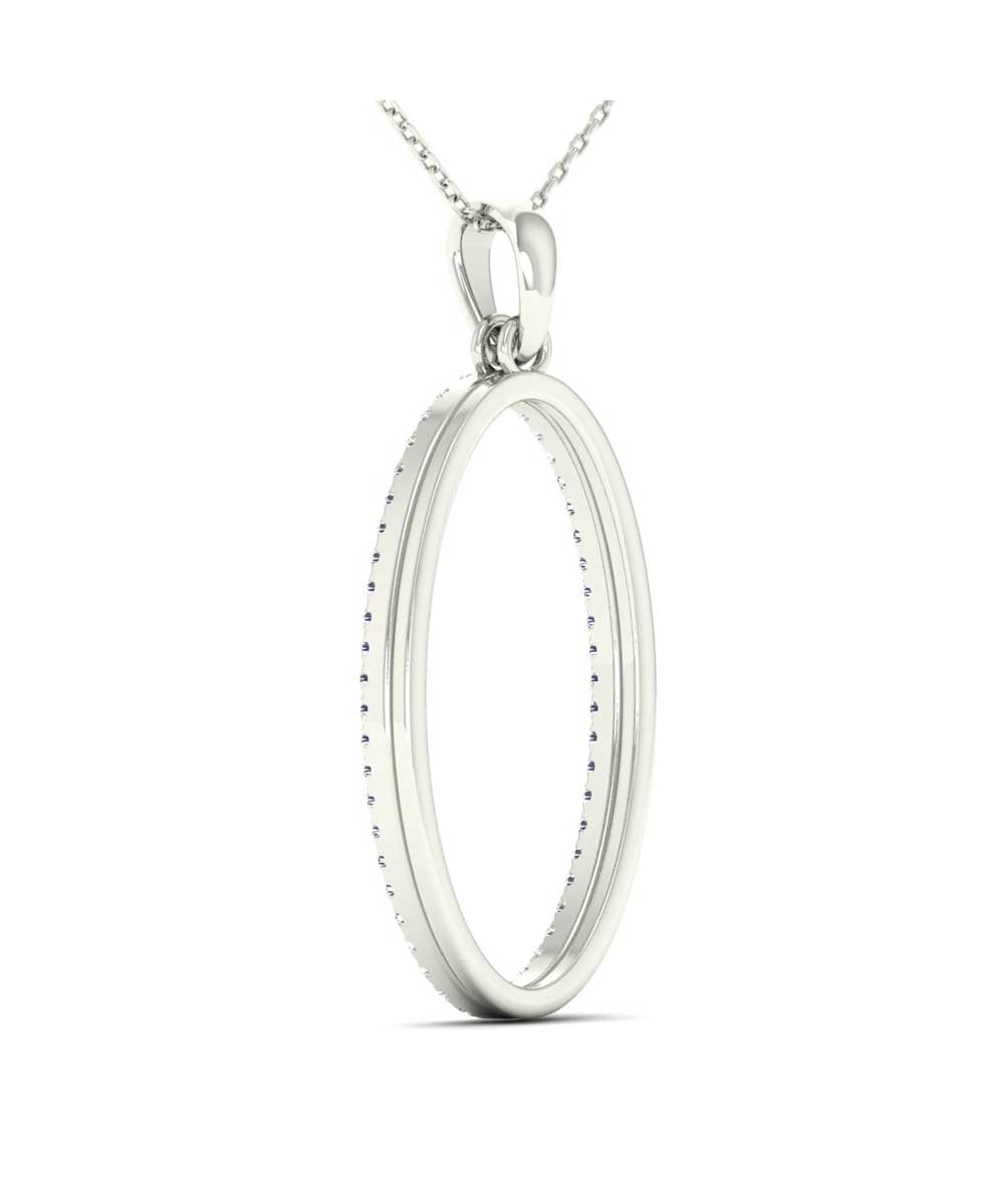 Le Petit Collection 0.21 ctw Diamond 14k White Gold Dainty Pendant With Chain View 3