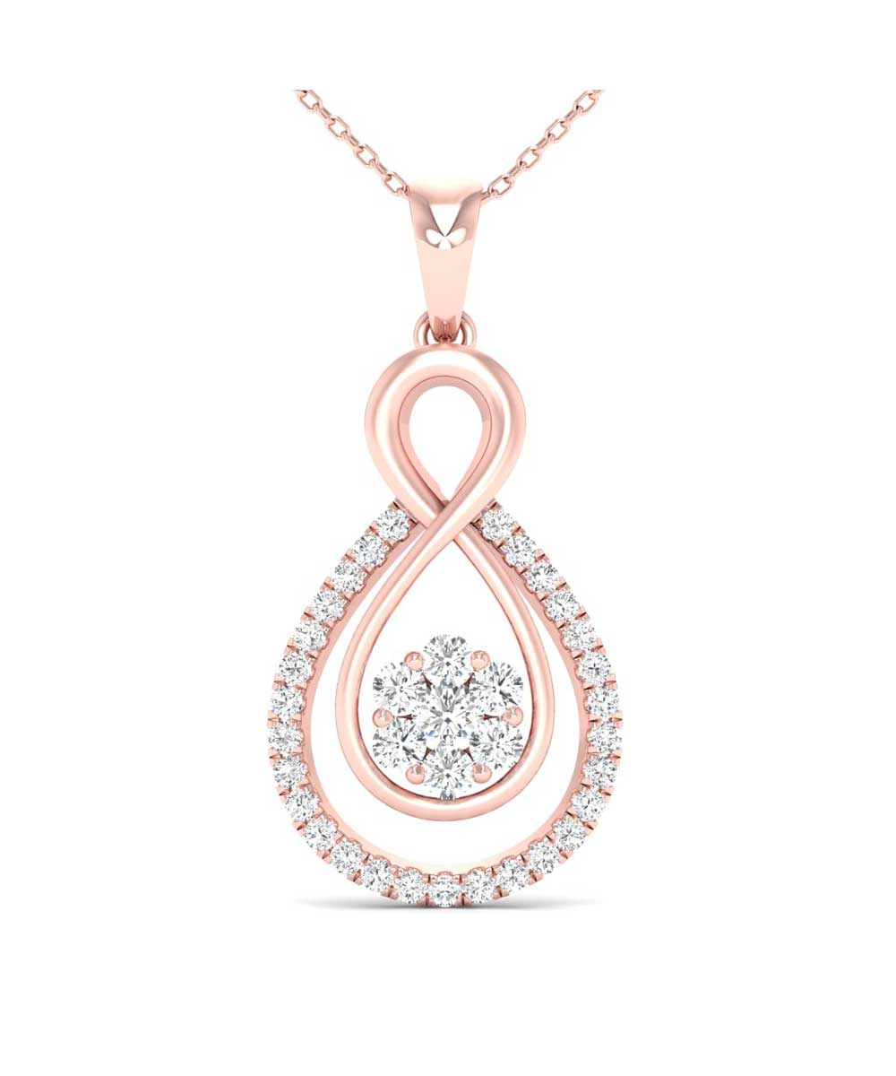 0.32 ctw Diamonds 14k Rose Gold Infinity Pendant With Chain View 1