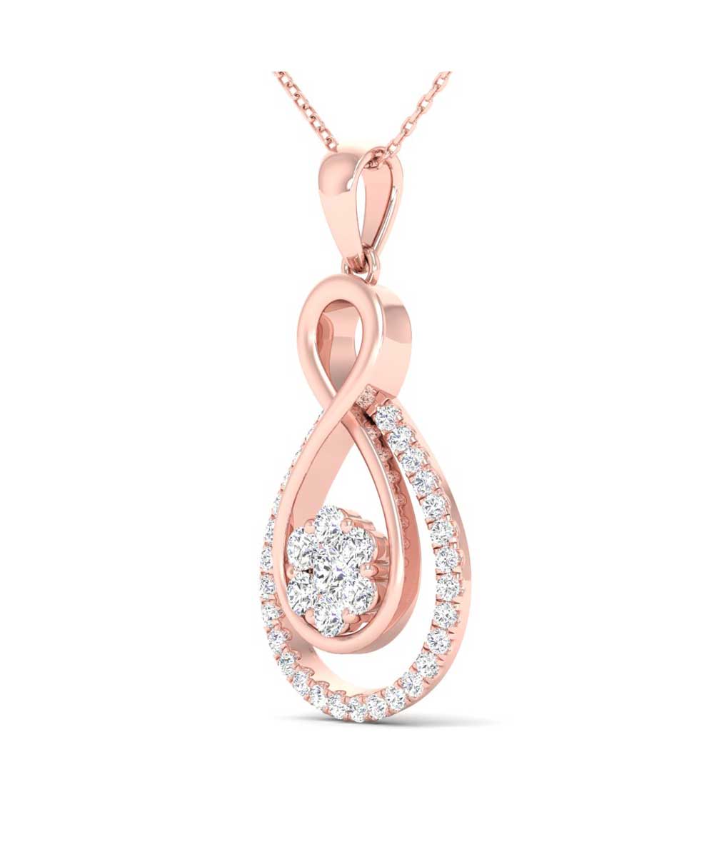 0.32 ctw Diamonds 14k Rose Gold Infinity Pendant With Chain View 2