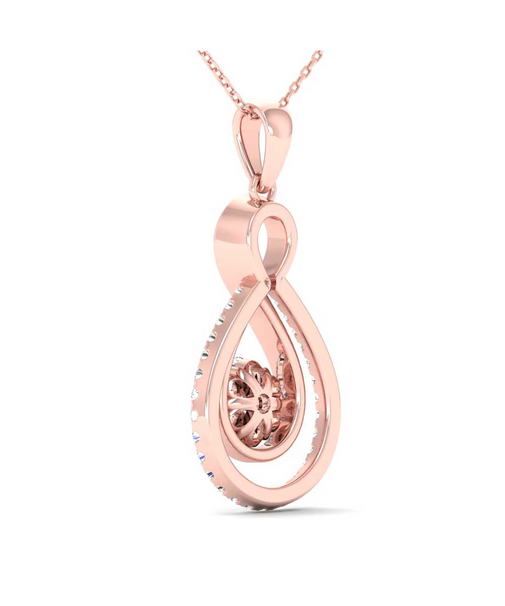 0.32 ctw Diamonds 14k Rose Gold Infinity Pendant With Chain View 3