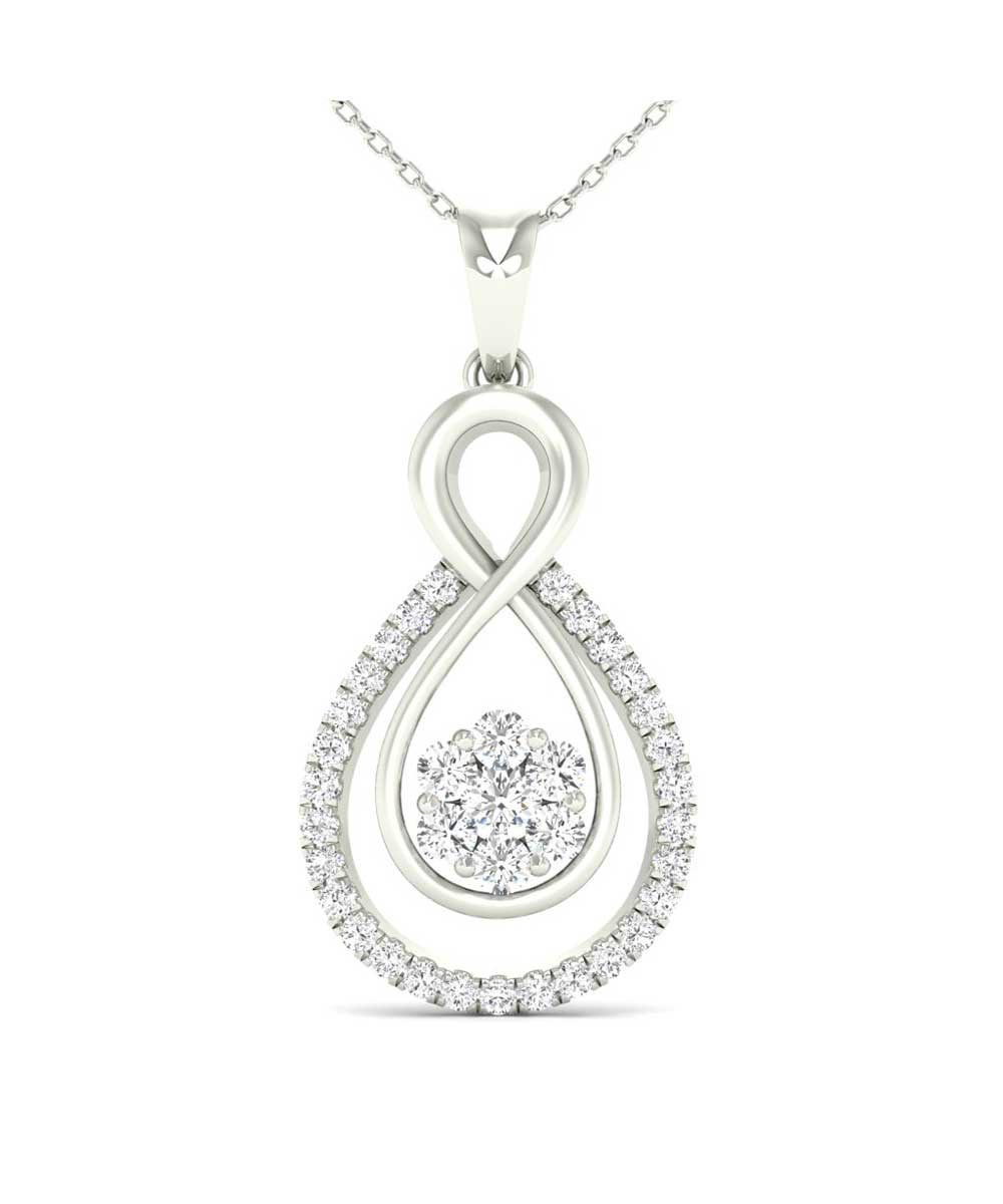 0.32 ctw Diamonds 14k White Gold Infinity Pendant With Chain View 1