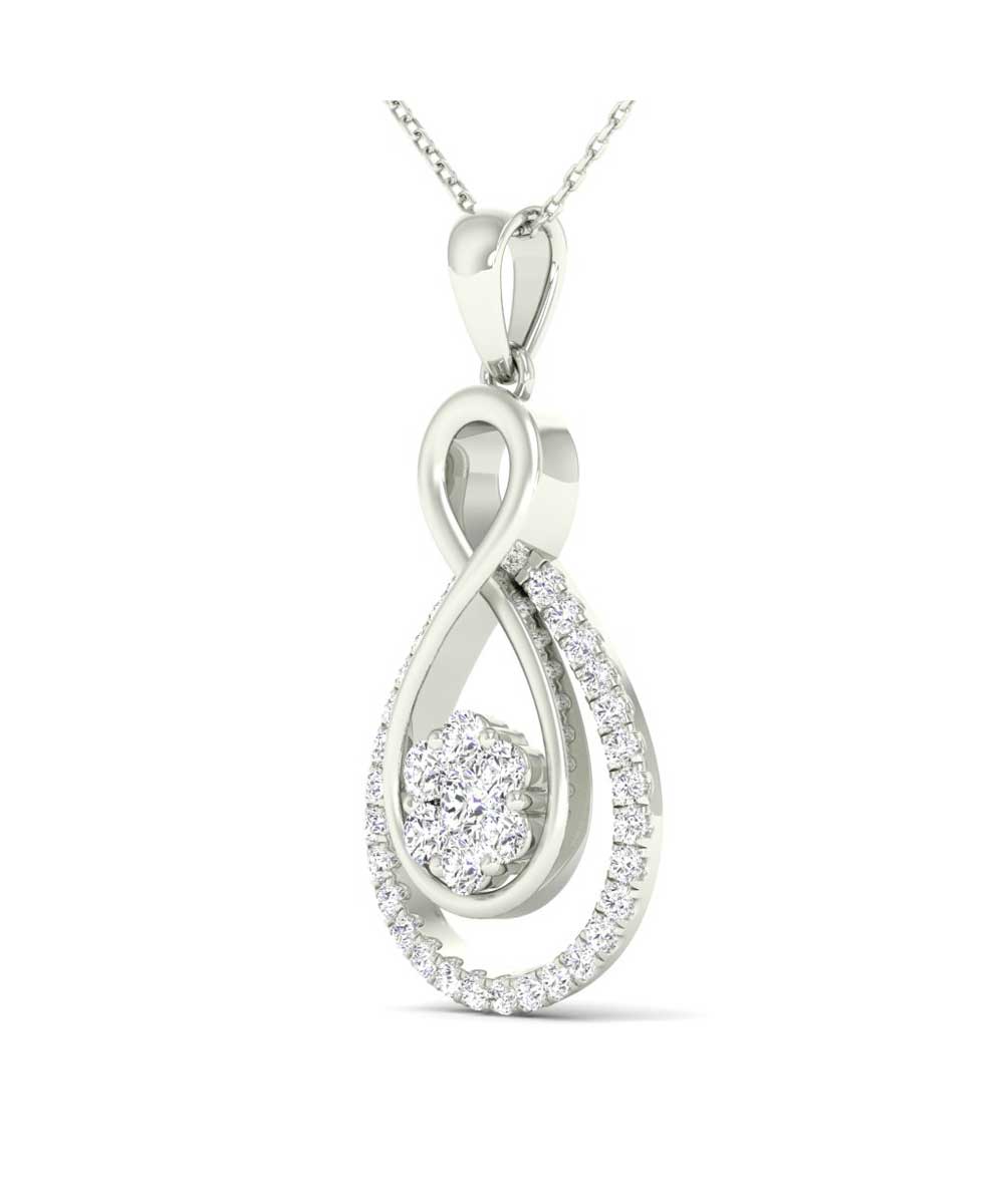 0.32 ctw Diamonds 14k White Gold Infinity Pendant With Chain View 2