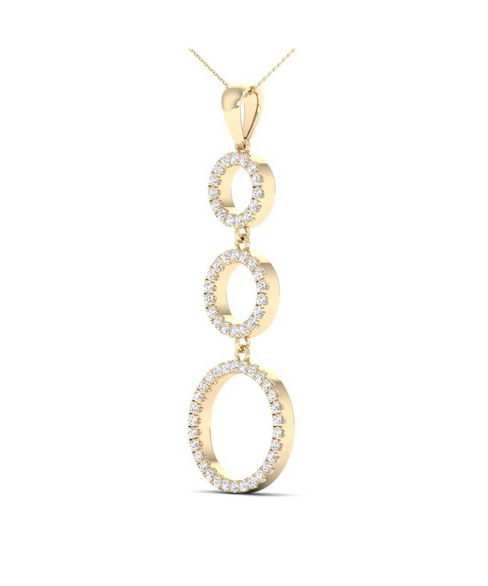 0.24 ctw Diamond 14k Yellow Gold Dainty Pendant With Chain View 2
