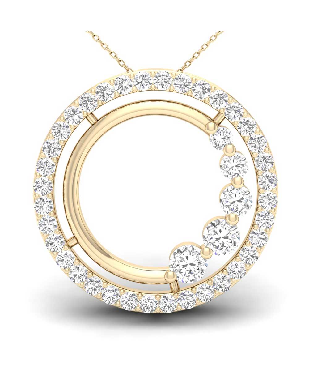 Le Petit Collection 0.42 ctw Diamond 14k Gold Circle Journey Pendant With Chain View 1