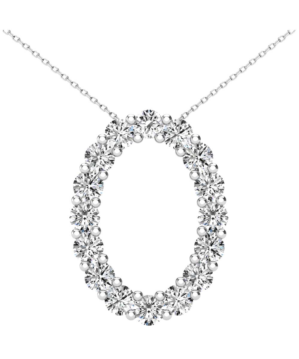 Le Petit Collection 0.36 ctw Diamond 14k Gold Oval Pendant With Chain View 1