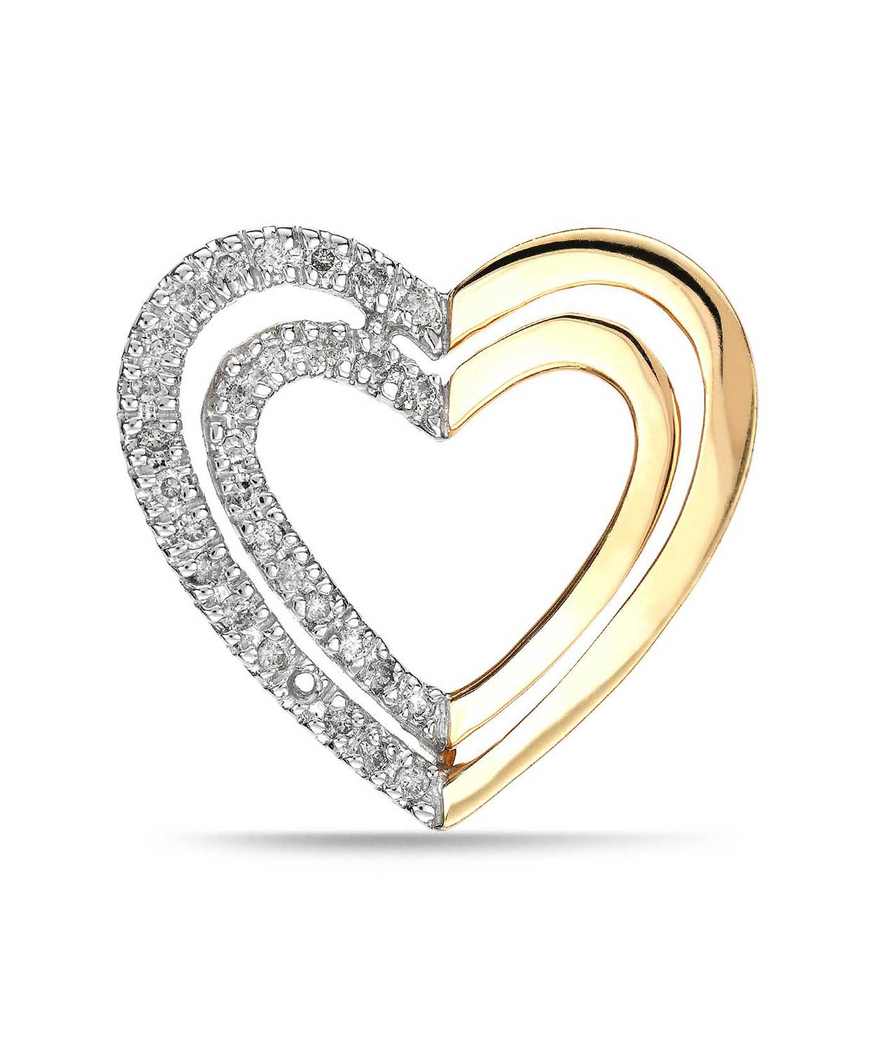 0.25 ctw Diamond 14k Gold Double Heart Pendant (chain not included) View 1