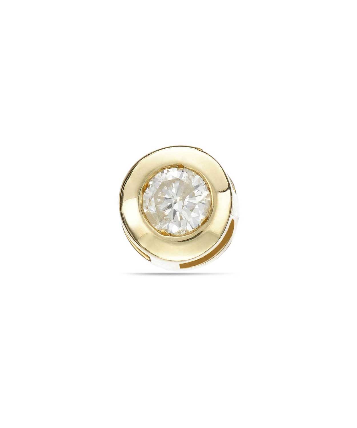 Le Petit Collection Champagne Diamond 14k Gold Classic Solitaire Pendant (chain not included) View 1