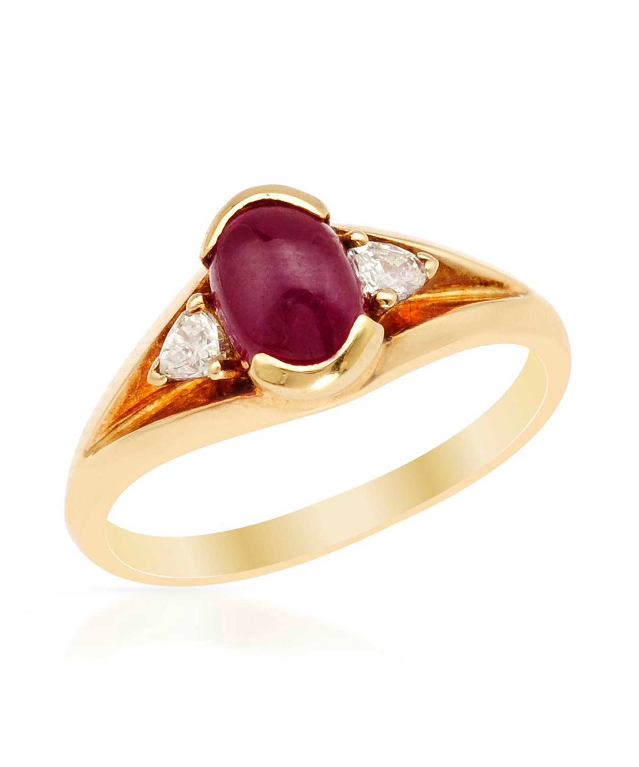 1.22 ctw Natural Ruby and Diamond 14k Gold Fashion Right Hand Ring View 1