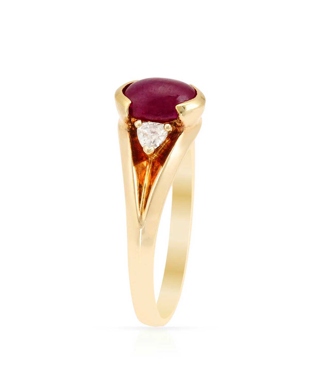 1.22 ctw Natural Ruby and Diamond 14k Gold Fashion Right Hand Ring View 2