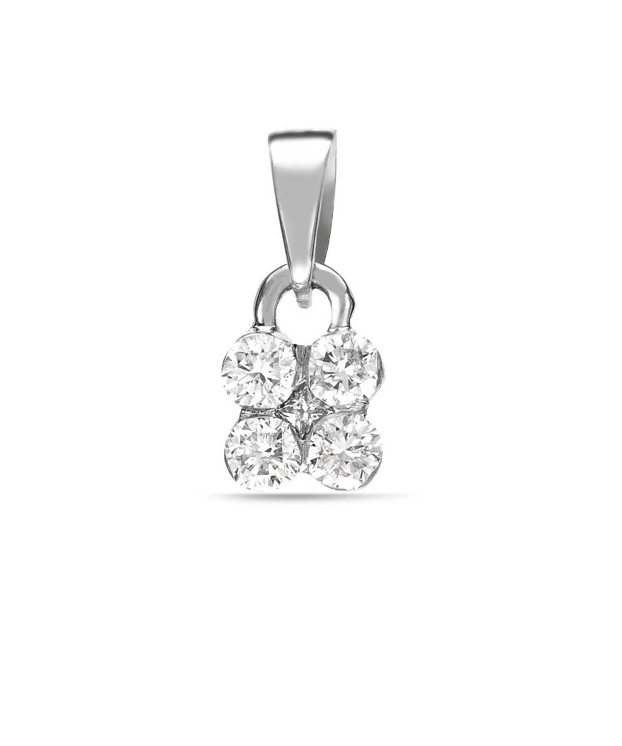 Le Petit Collection 0.26 ctw Diamonds 14k White Gold Dainty Pendant (chain not included) View 1