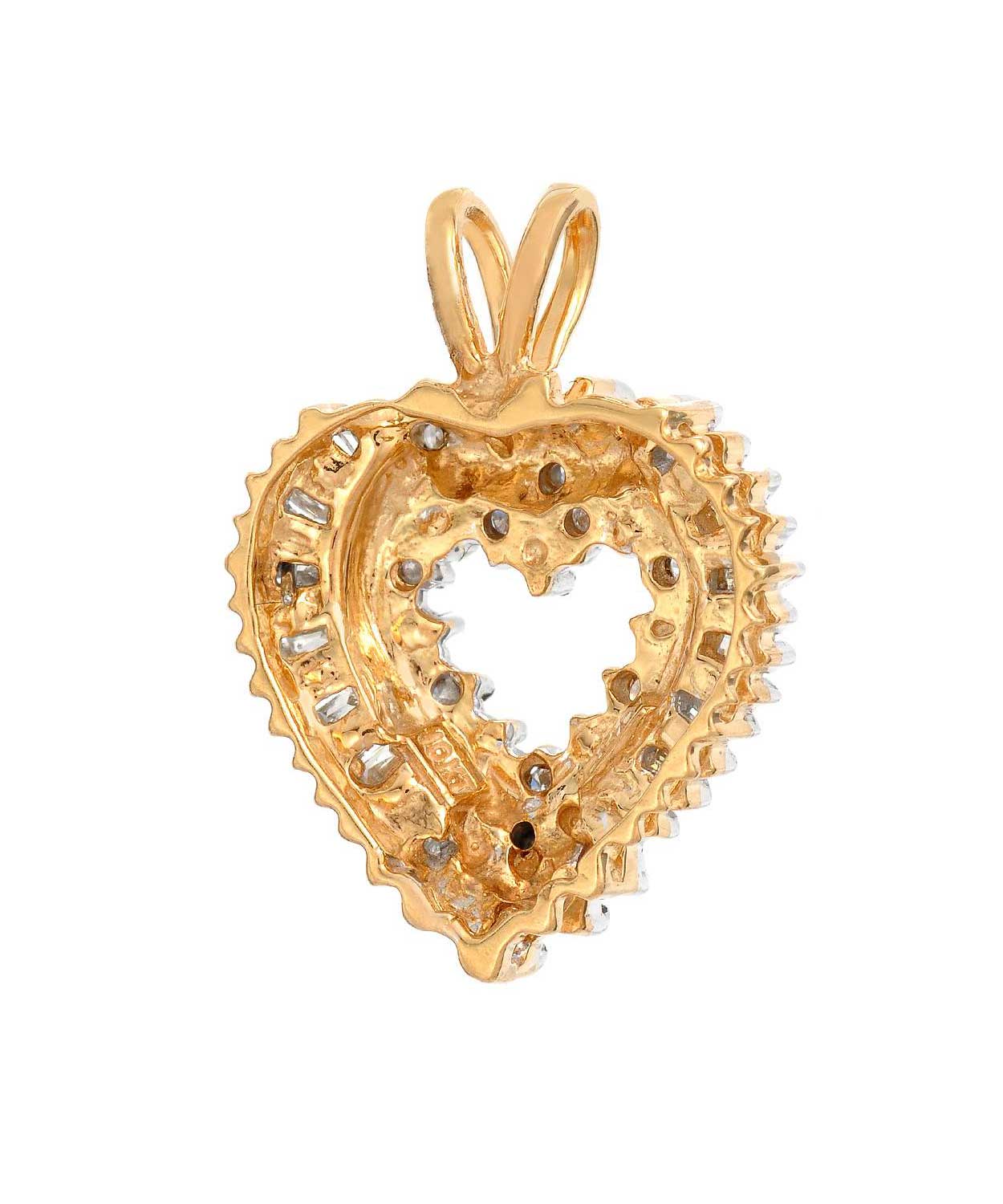 0.25 ctw Diamond 10k Gold Heart Pendant (chain not included) View 2