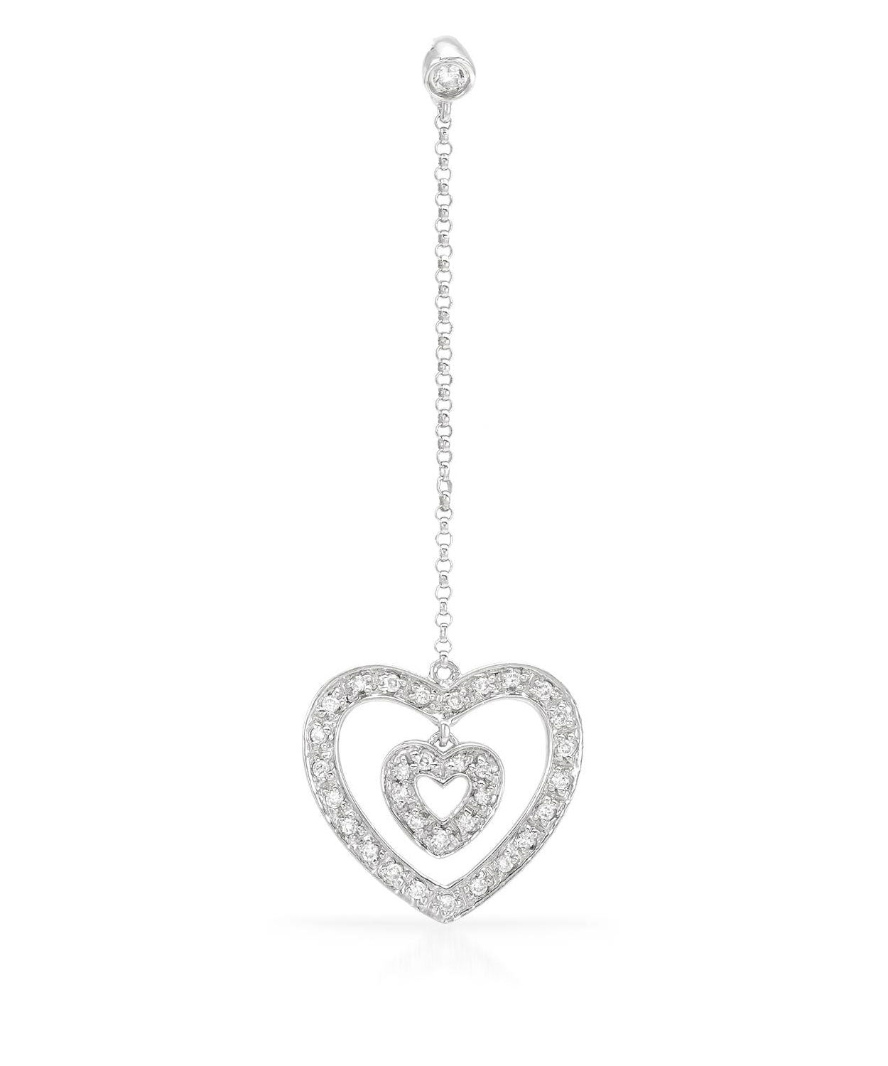 Diamond 14k Gold Heart Pendant (chain not included) View 1