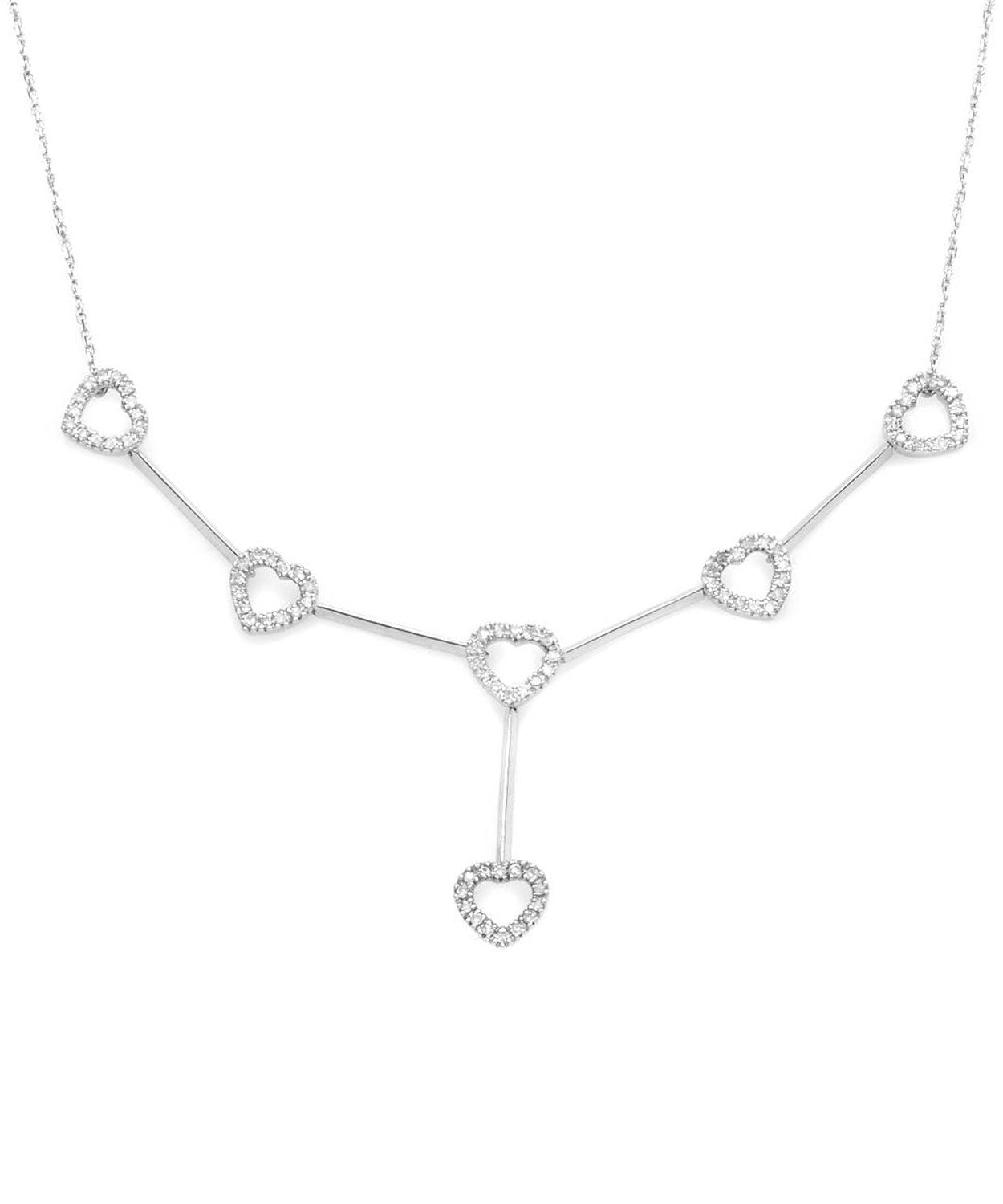 0.50 ctw Diamonds 14k White Gold Heart Necklace View 1