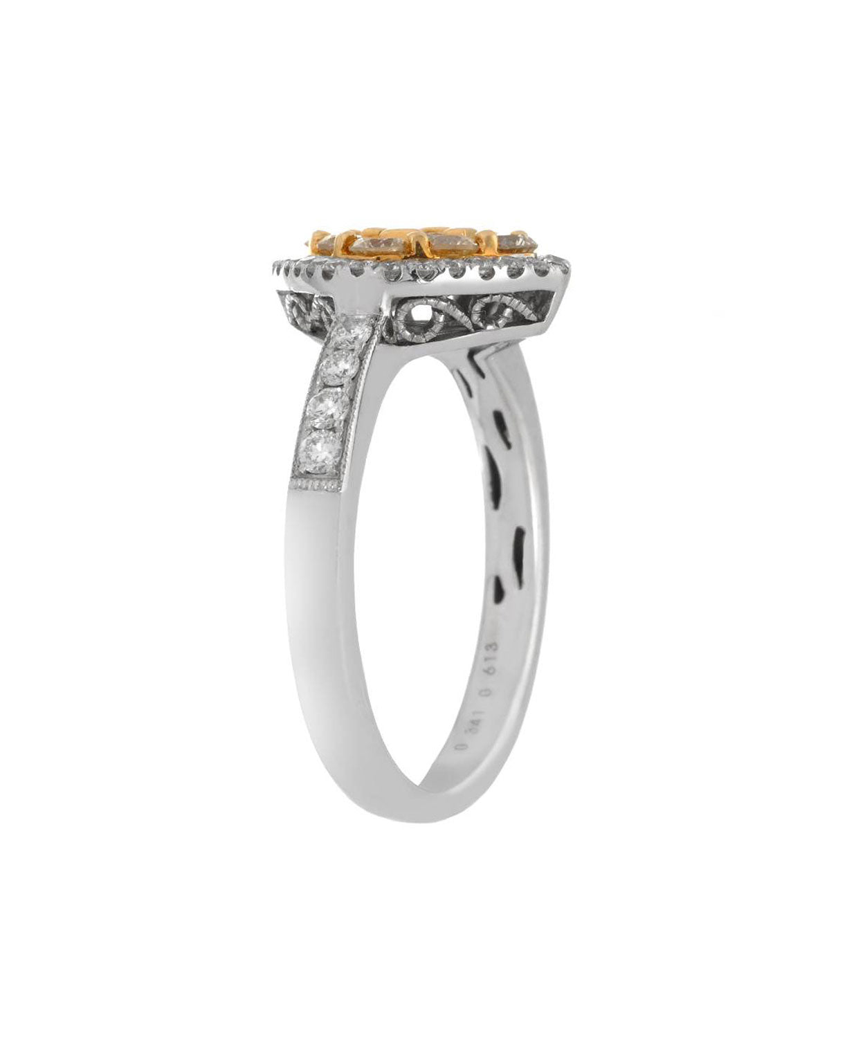 1.00 ctw Diamond 18k Two-Tone Gold Contemporary Engagement Ring View 2