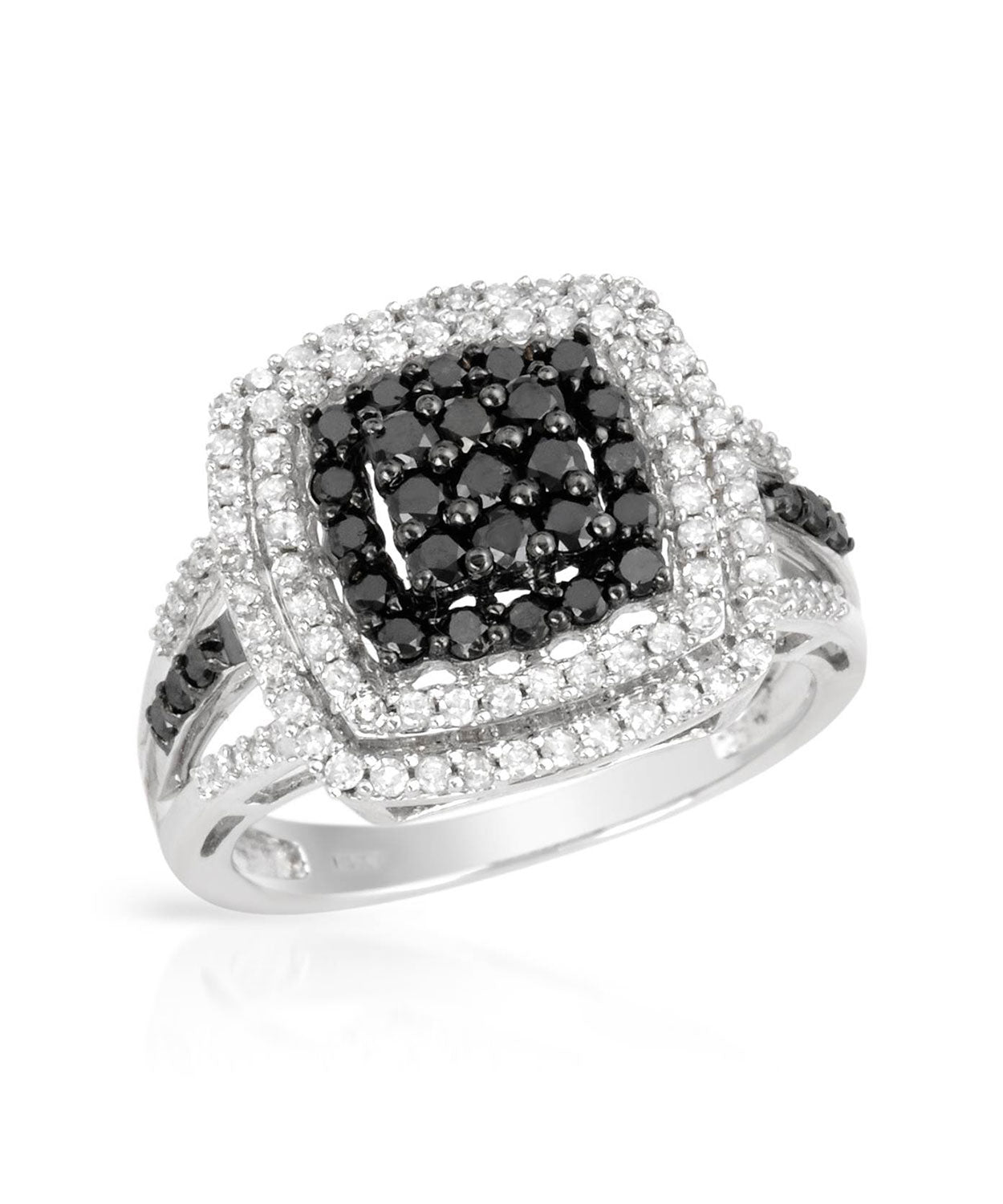 Black & White Collection 0.90 ctw Diamonds 14k White Gold Right Hand Ring View 1