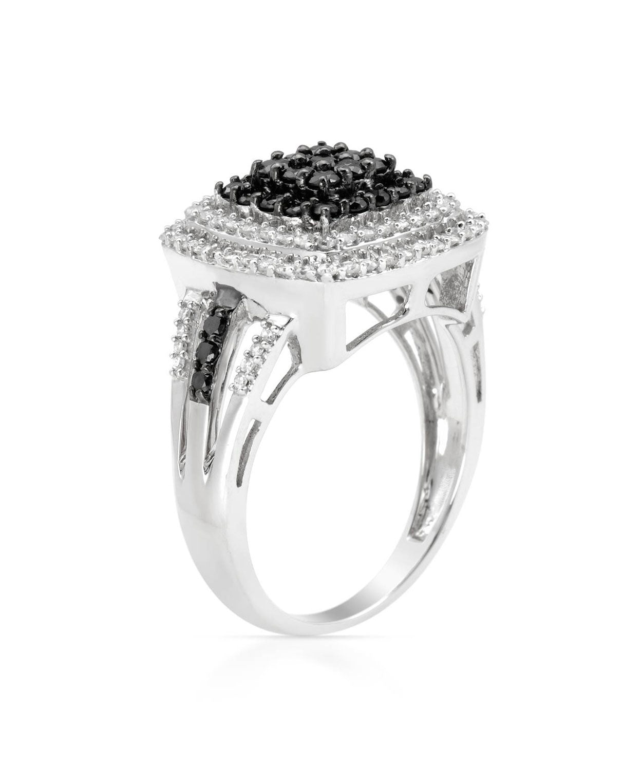 Black & White Collection 0.90 ctw Diamonds 14k White Gold Right Hand Ring View 2