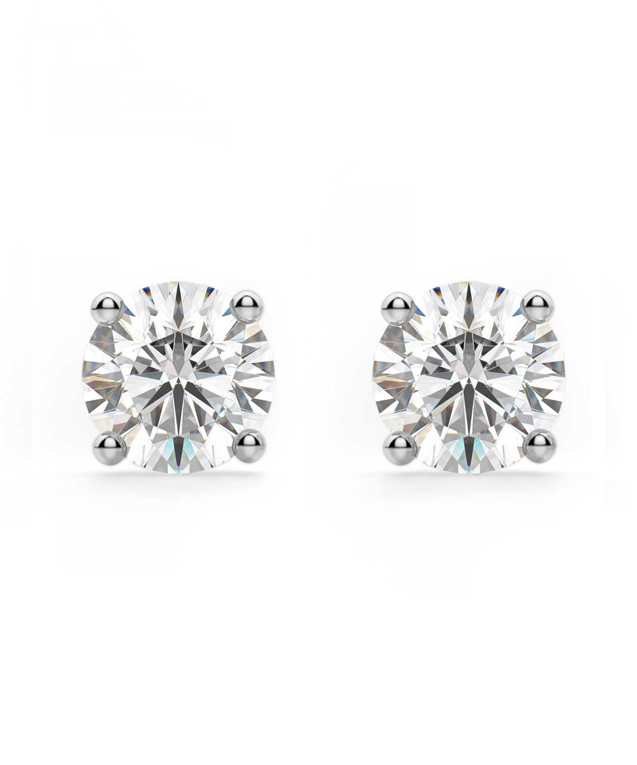 Signature Collection 0.25 ctw Diamond 14k White Gold Classic Stud Earrings View 1