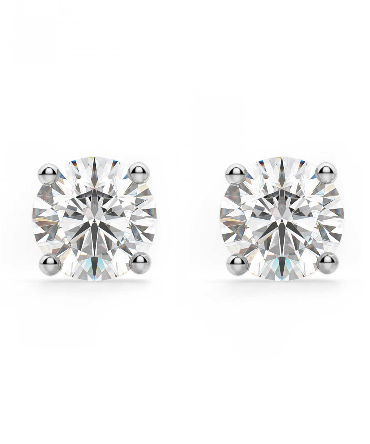 Deluxe Collection 2.00 ctw Lab-Grown Diamond 14k White Gold Classic Stud Earrings View 1