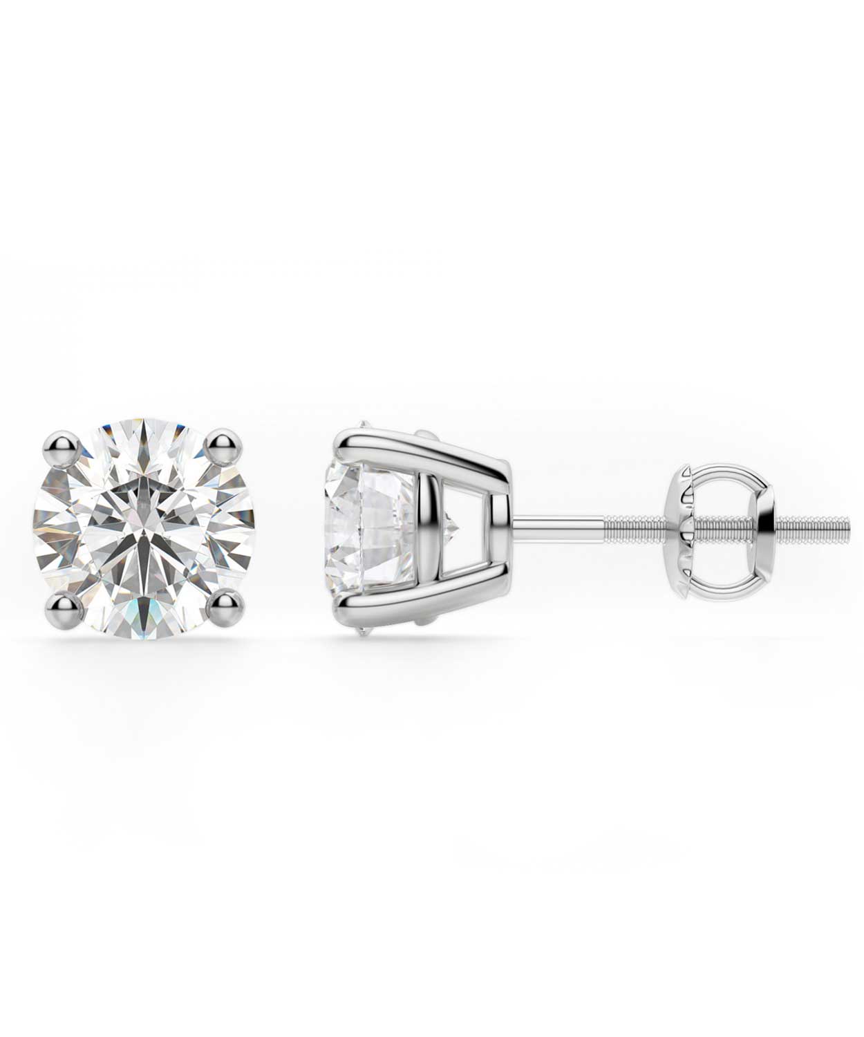 Deluxe Collection 2.00 ctw Lab-Grown Diamond 14k White Gold Classic Stud Earrings View 2