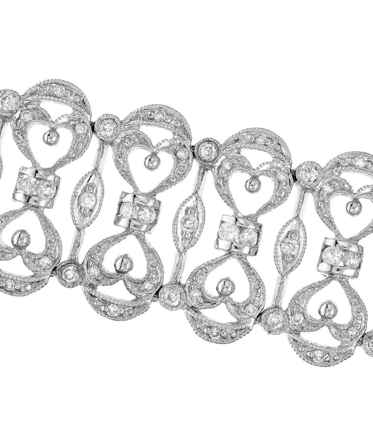 Glamour Toujours Collection 1.78 ctw Diamond 18k White Gold Elegant Bracelet View 3