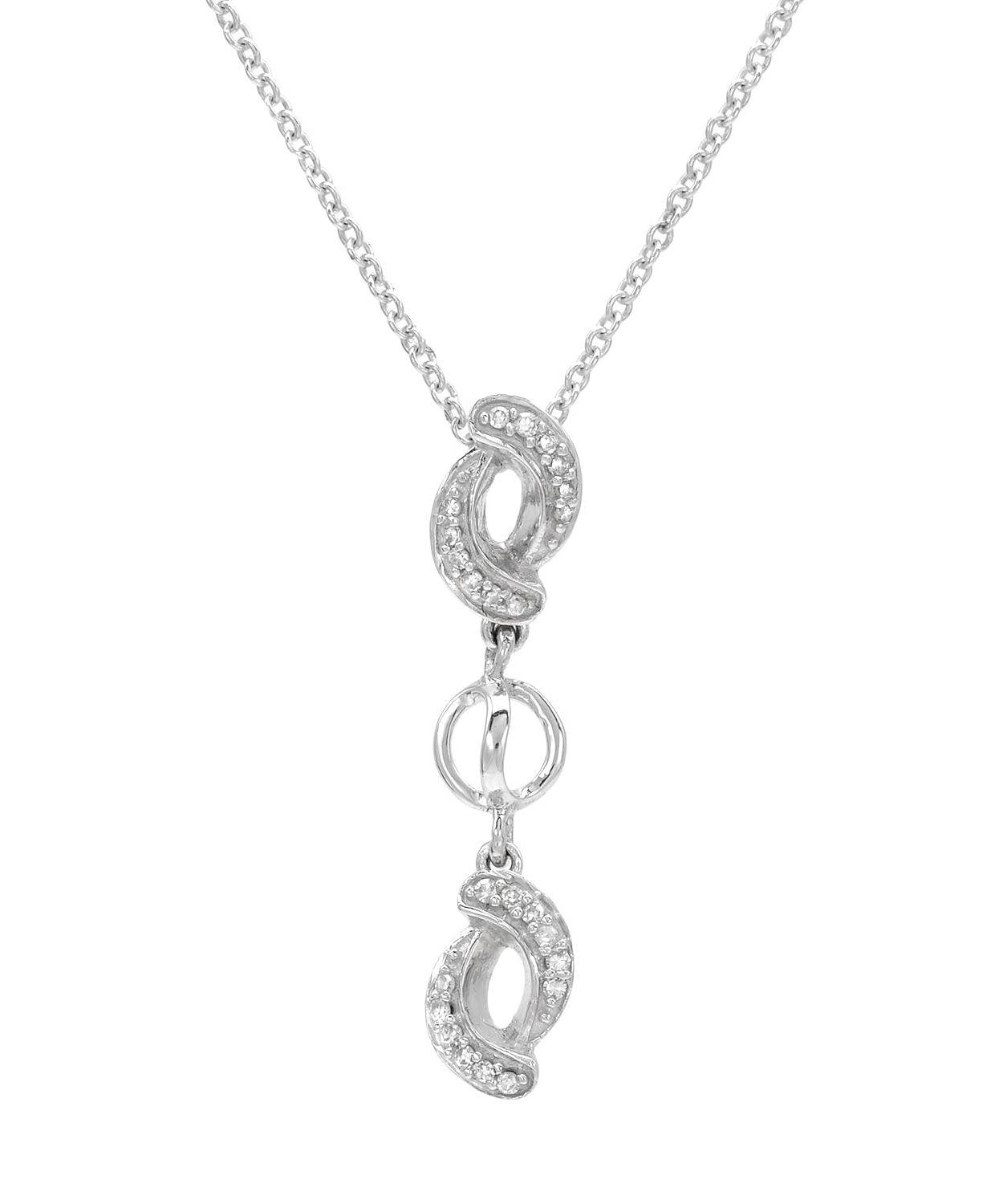Diamond 14k White Gold Fashion Pendant With Chain View 1
