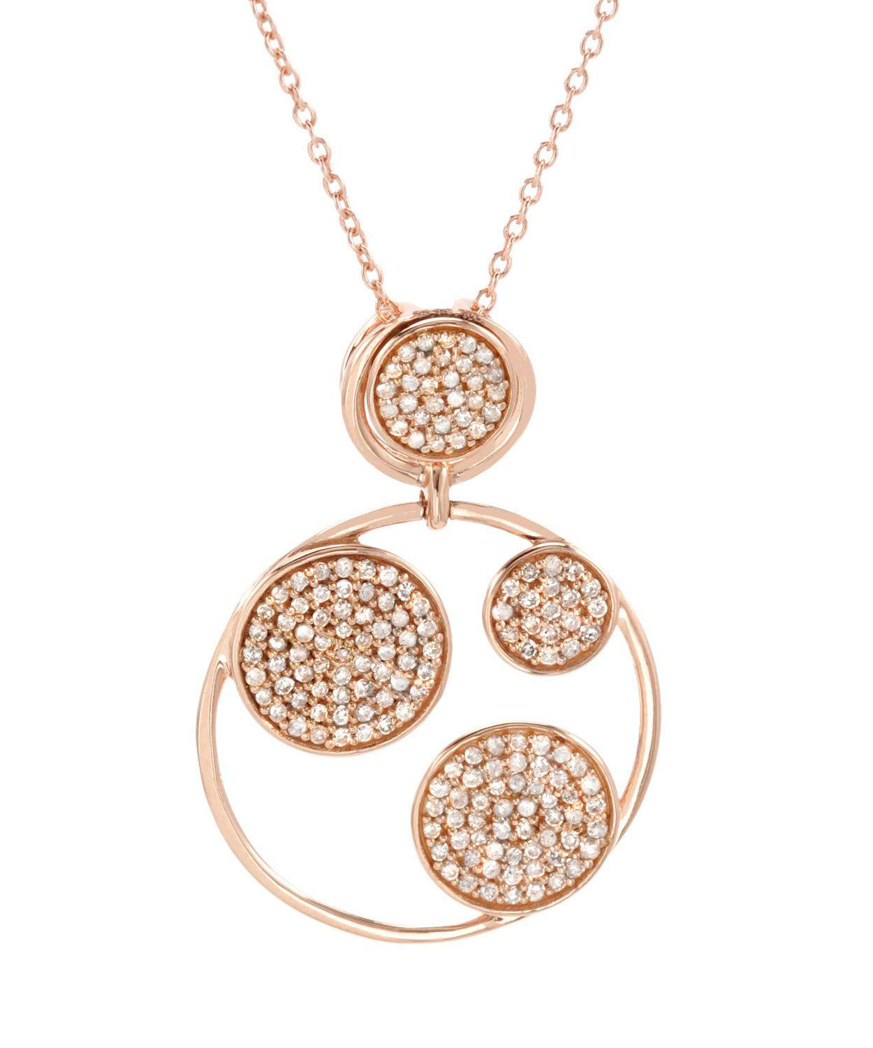 0.55 ctw Diamond 14k Rose Gold Contemporary Pendant With Chain View 1