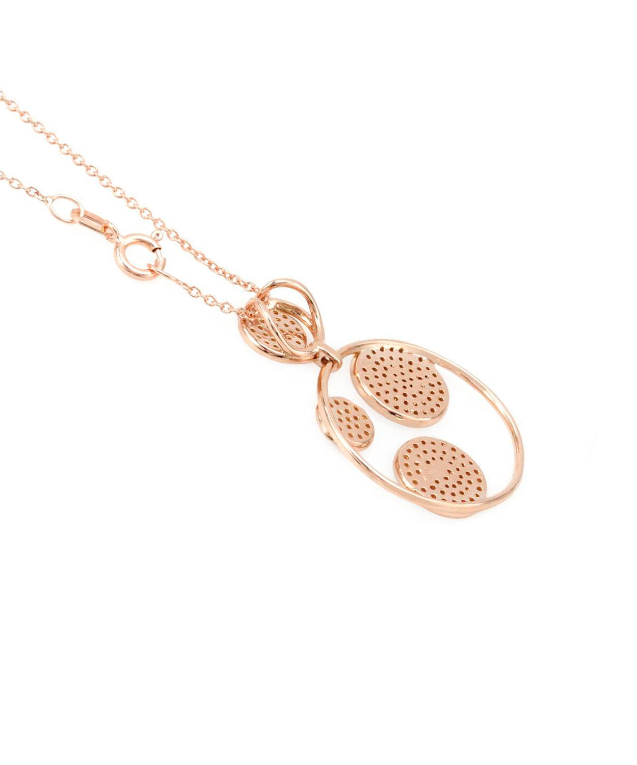 0.55 ctw Diamond 14k Rose Gold Contemporary Pendant With Chain View 2