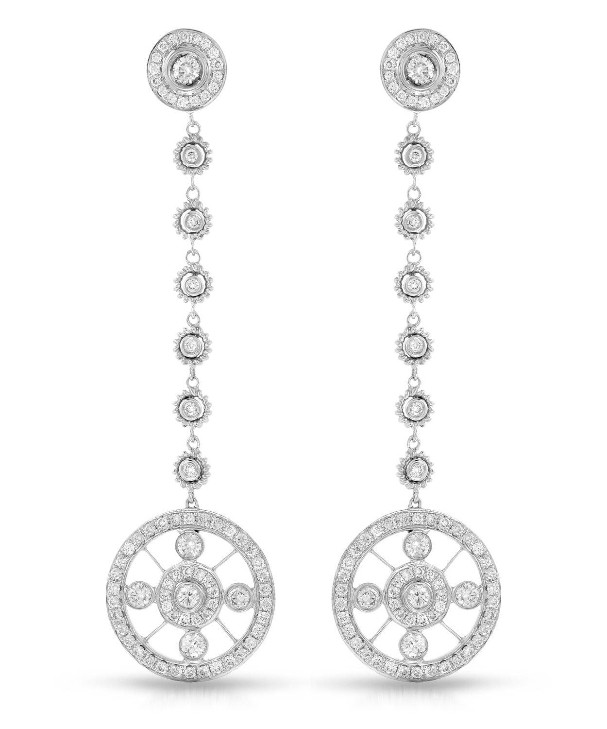 Glamour Toujours Collection 1.37 ctw Diamond 18k Gold Circle Dangle Earrings View 1
