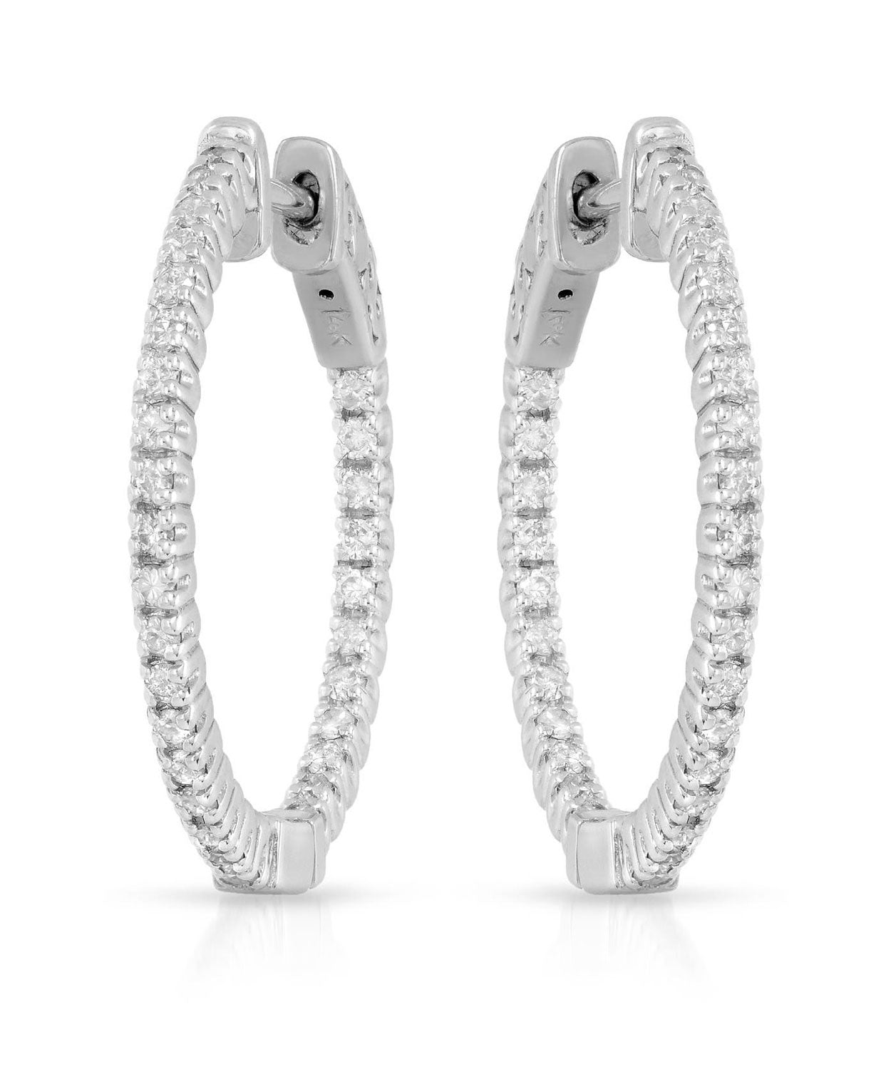 0.70 ctw Diamond 14k White Gold Inside-Out Hoop Earrings View 1