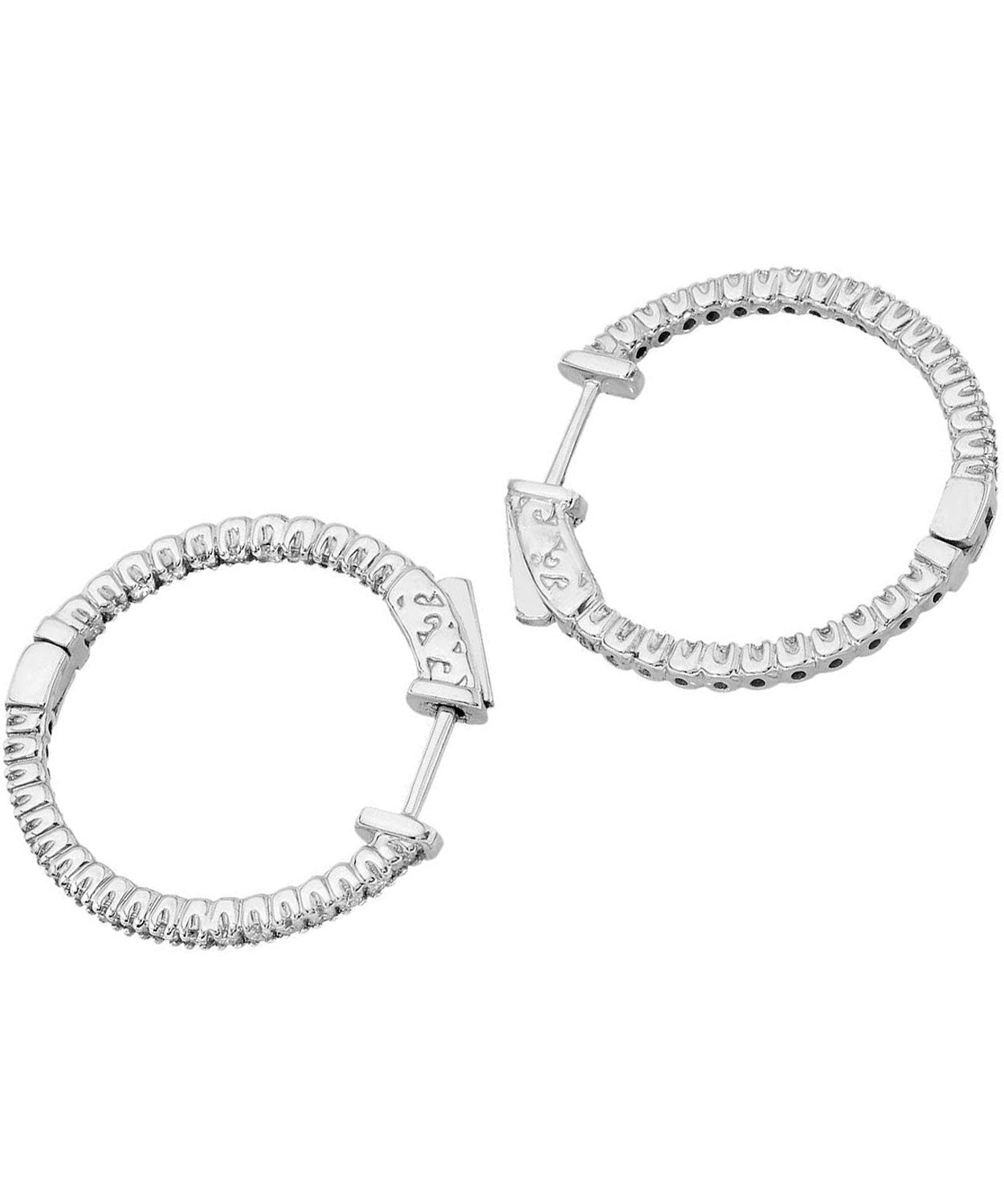 0.70 ctw Diamond 14k White Gold Inside-Out Hoop Earrings View 2