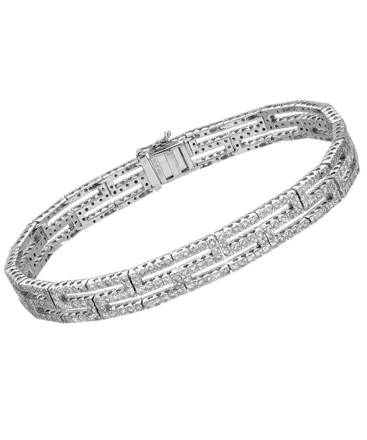 3.09 ctw Diamond 18k White Gold Fashion Link Bracelet View 1