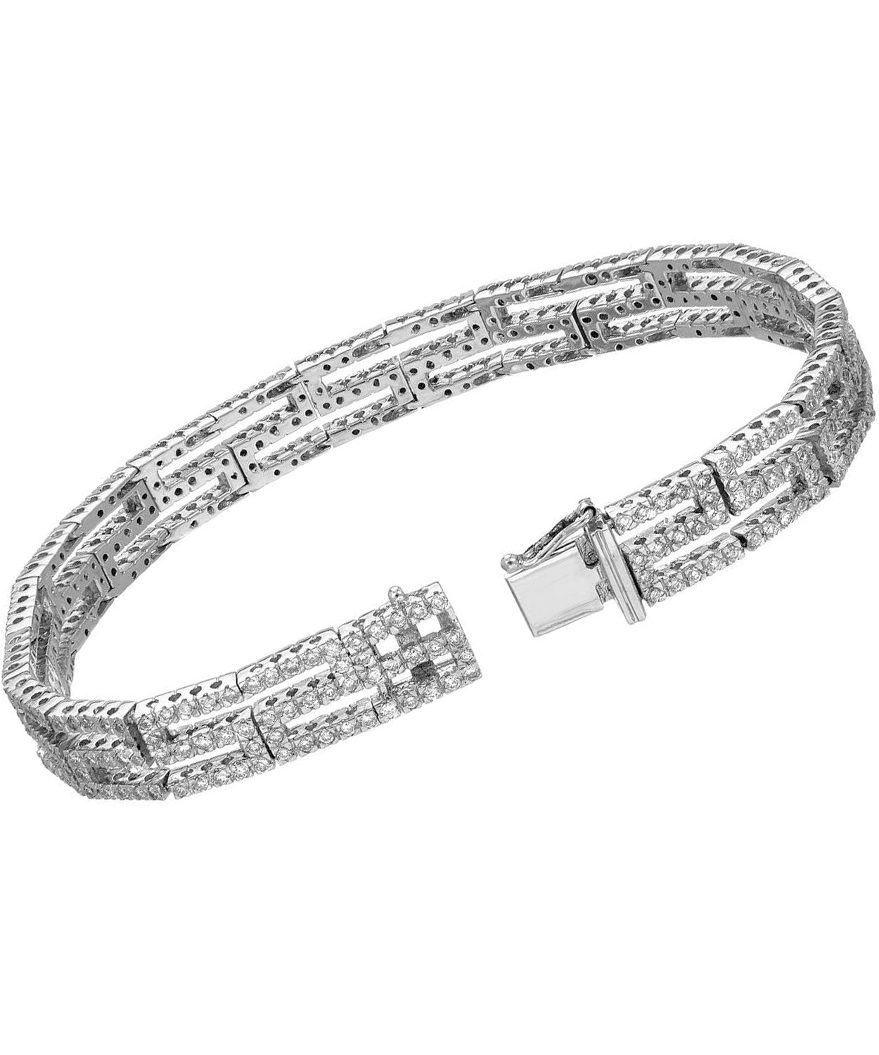3.09 ctw Diamond 18k White Gold Fashion Link Bracelet View 2