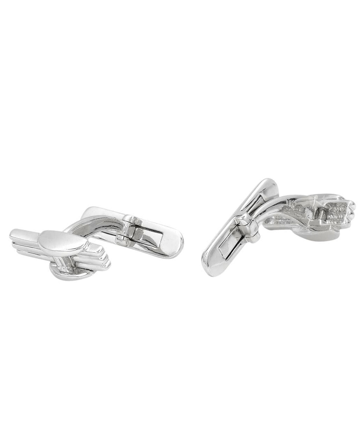 Signature Collection 0.27 ctw Diamond 14k White Gold Classic Cuff Links View 2