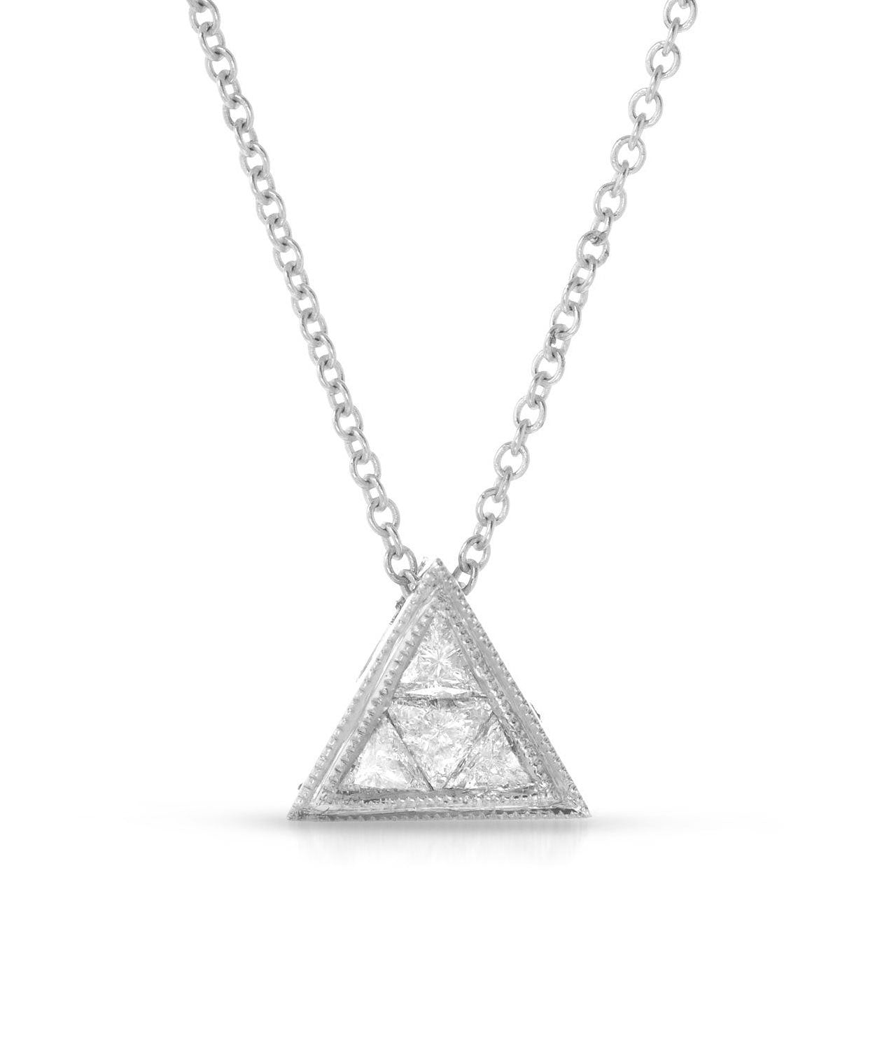 Signature Collection 0.21 ctw Diamond 14k Gold Triangle Pendant With Chain View 1