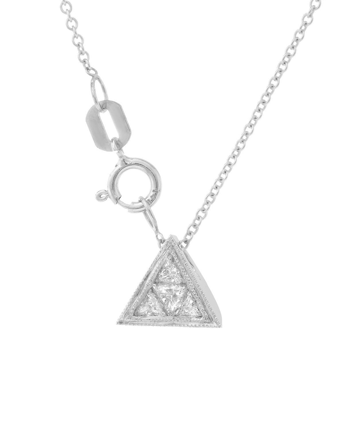 Signature Collection 0.21 ctw Diamond 14k Gold Triangle Pendant With Chain View 2