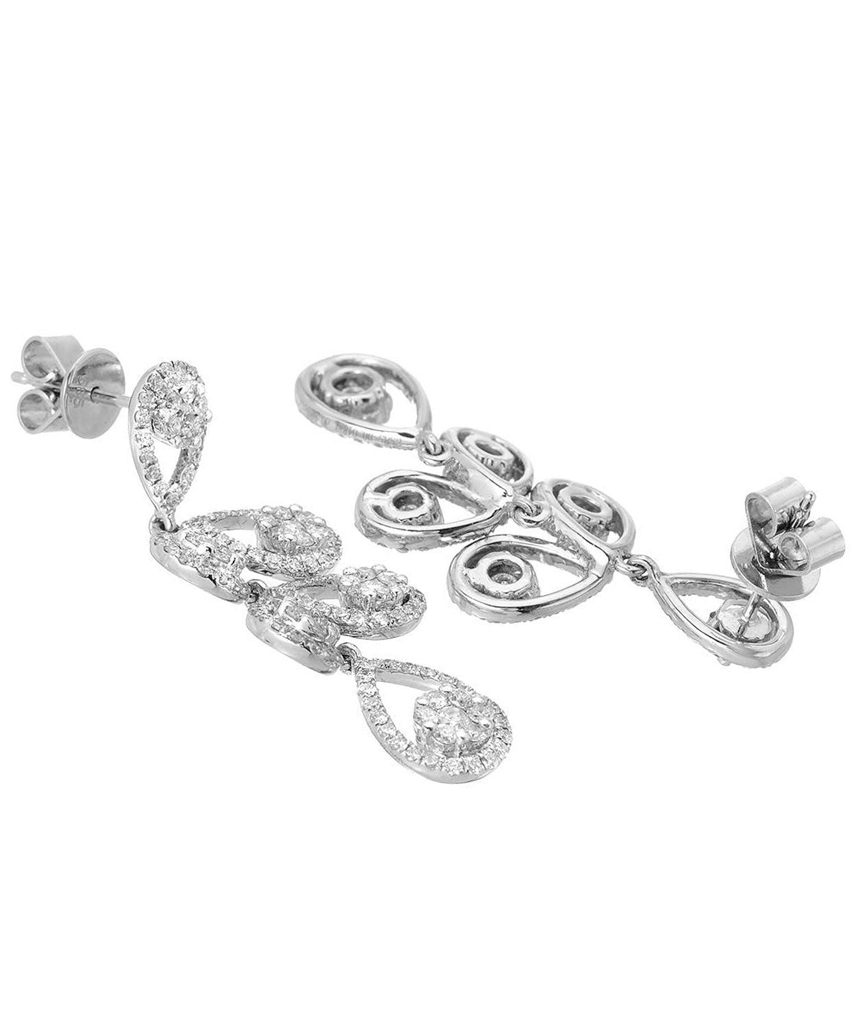 2.07 ctw Diamond 14k White Gold Drop Cocktail Ring View 2