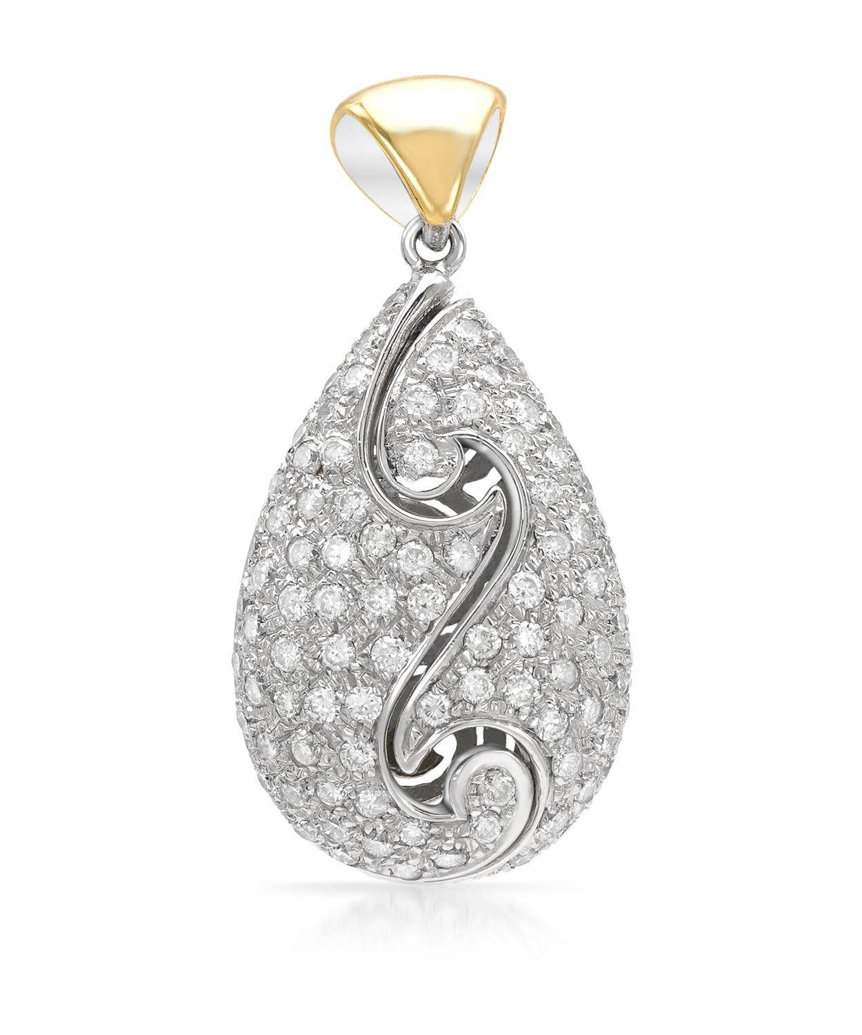 Allure Collection 1.90 ctw Diamond 18k Gold Drop Pendant (chain not included) View 1