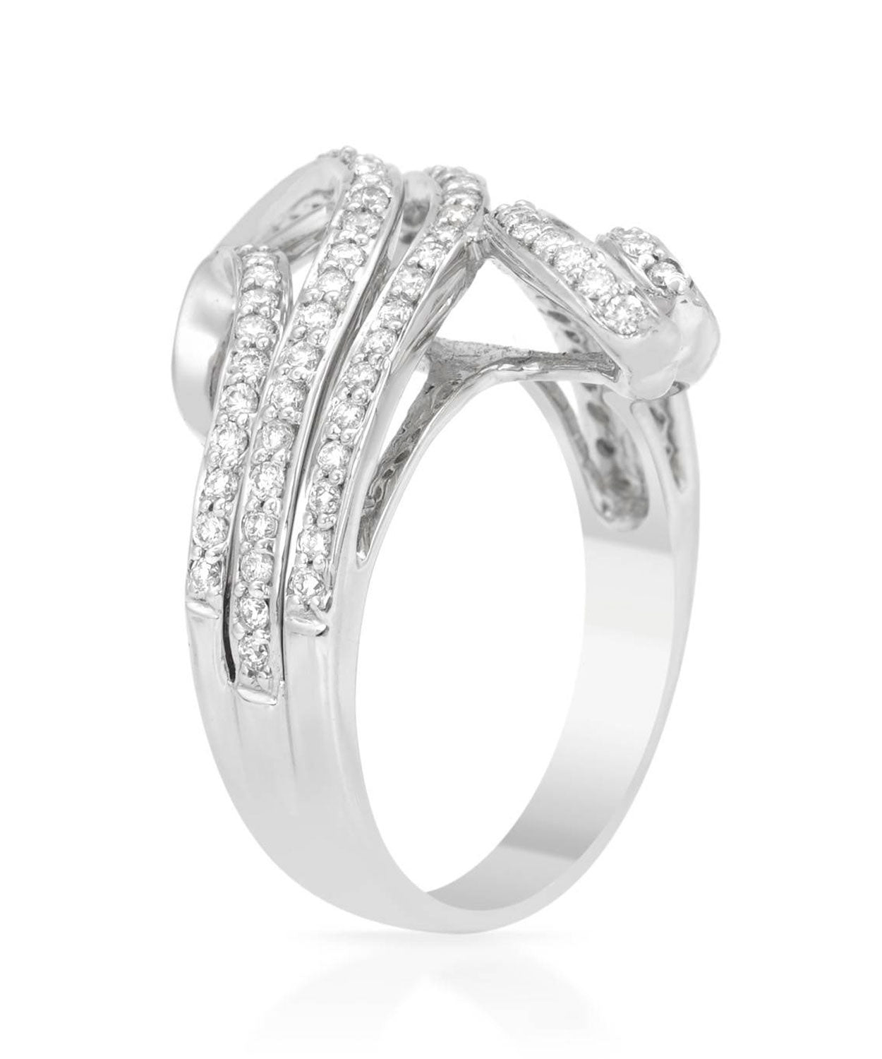 Signature Collection 0.70 ctw Diamond 18k White Gold Fashion Right Hand Ring View 2