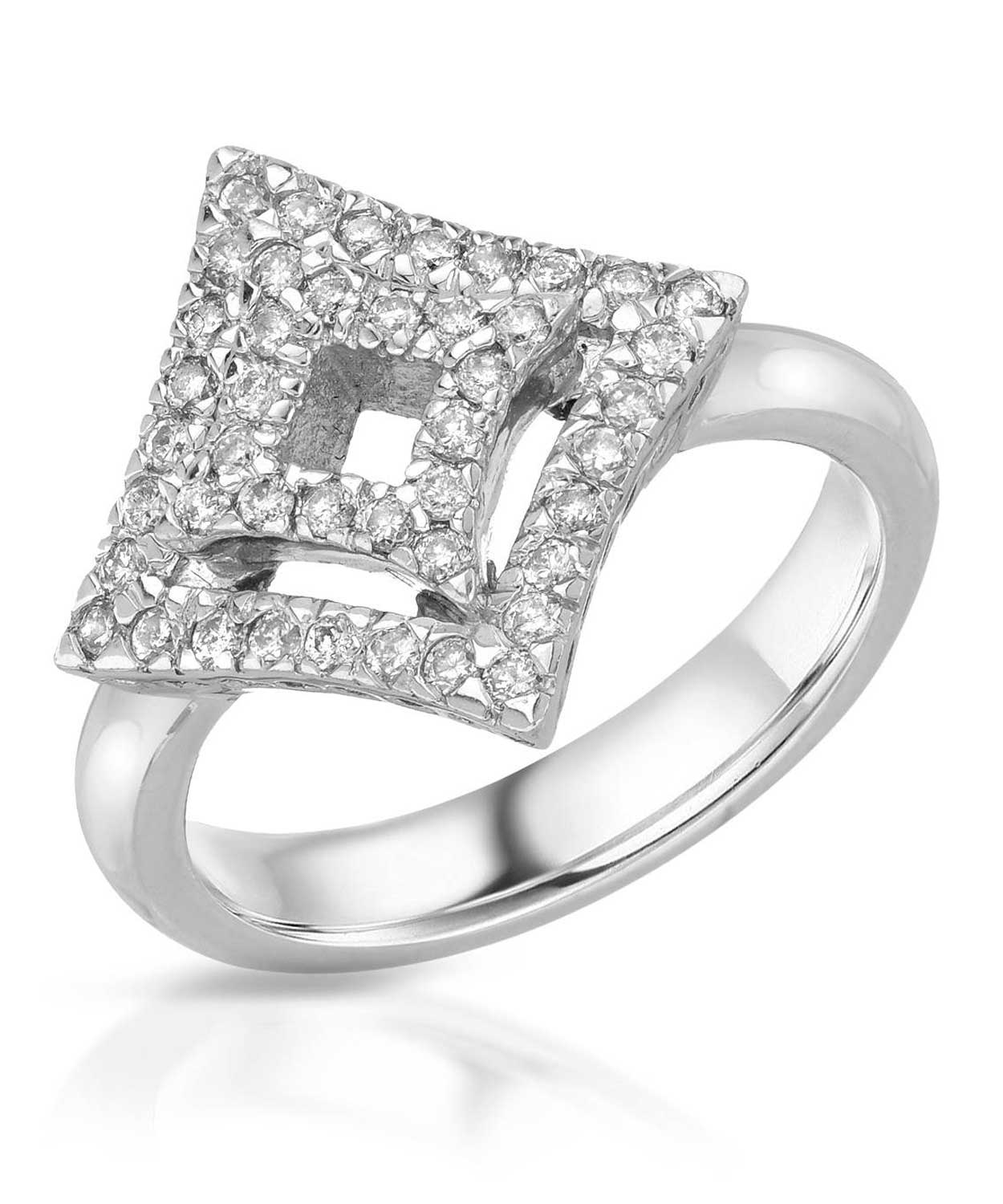 0.50 ctw Diamond 18k White Gold Double Square Right Hand Ring View 1