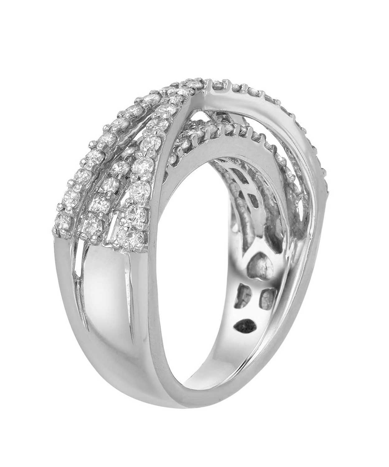 Signature Collection 1.60 ctw Diamond 18k White Gold Intertwined Ring View 2