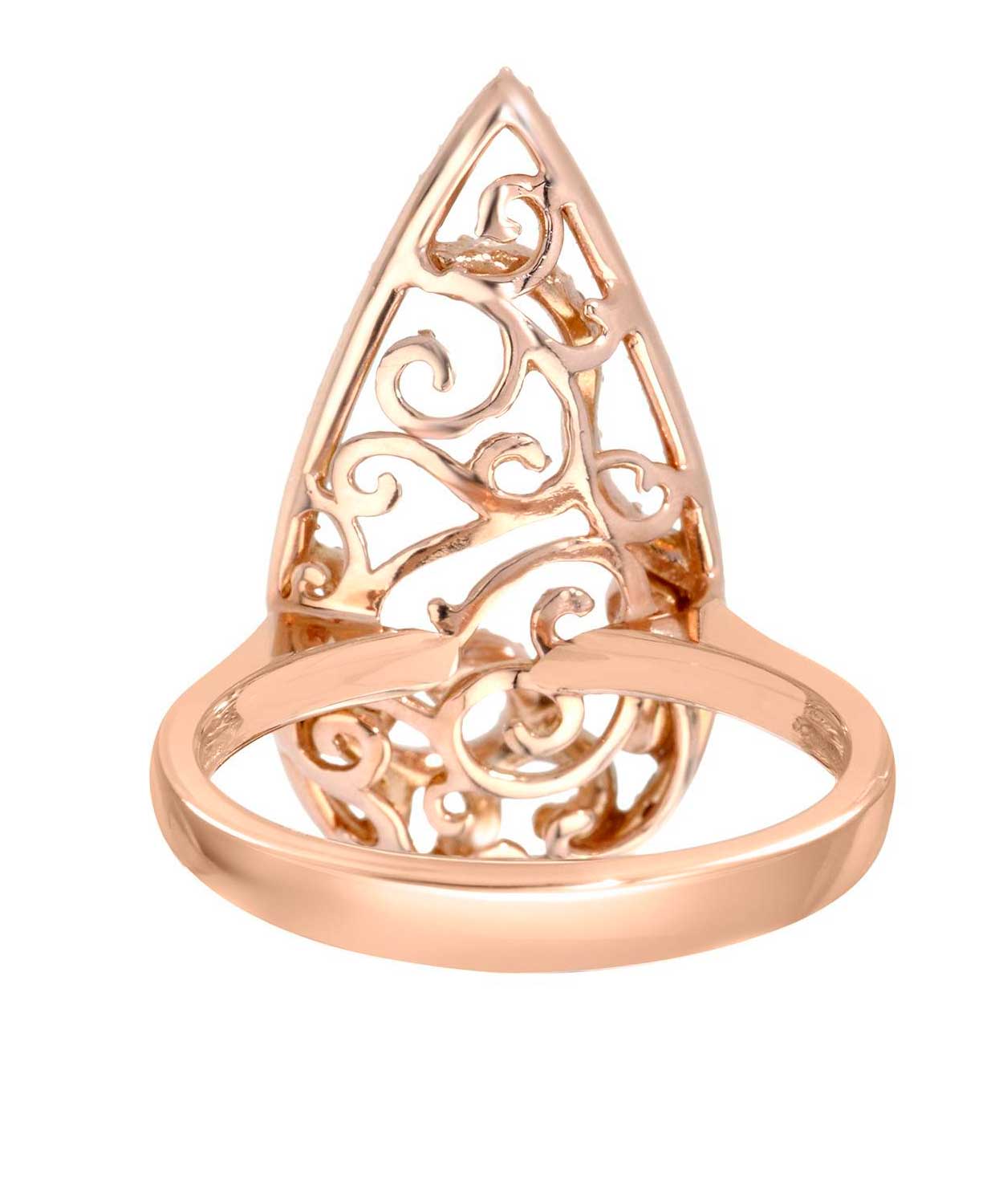 0.45 ctw Diamond 14k Rose Gold Pear Shape Elegant Ring View 2